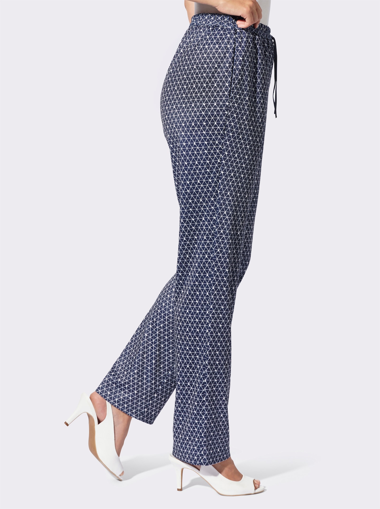 Jerseyhose aus recyceltem Polyester - marine-bedruckt