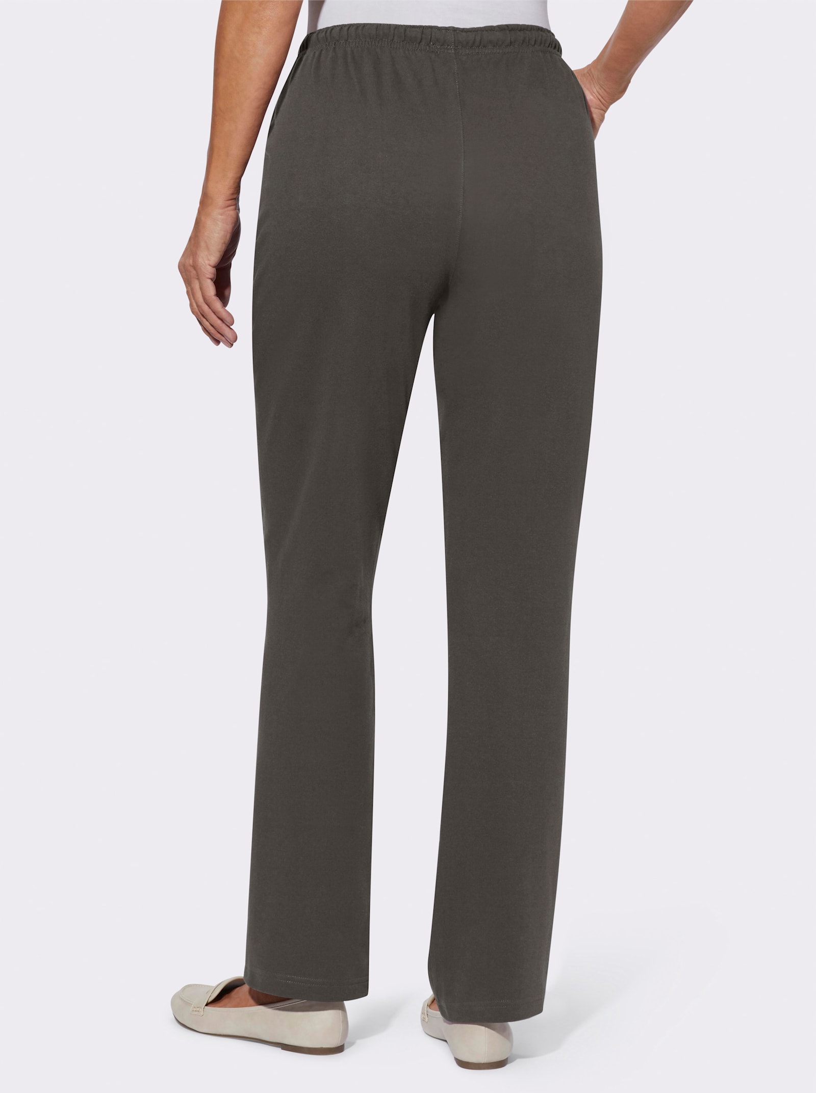 Jerseyhose mit Tunnelzug und Bindeband - graphit