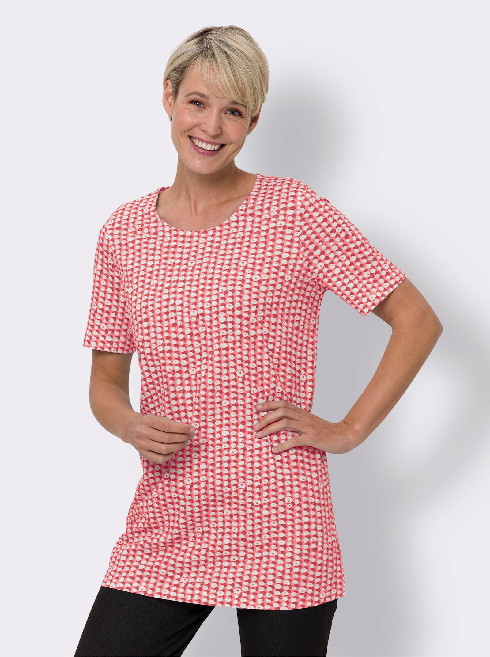 Longshirt mit Minimal-Muster - flamingo-hummer-bedruckt