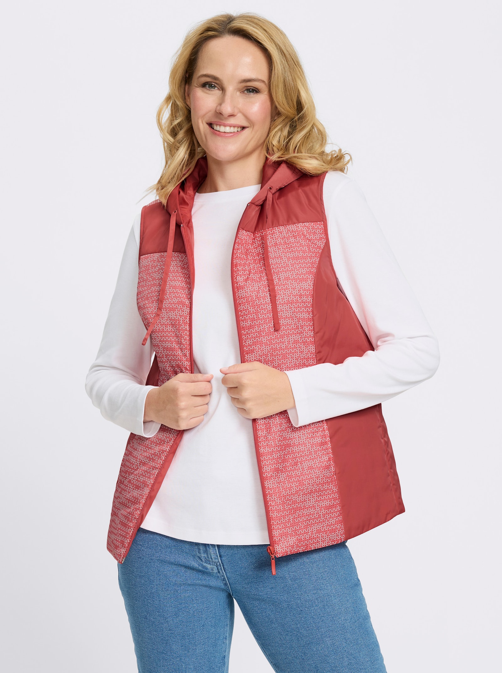 Weste - grapefruit-ecru-bedruckt