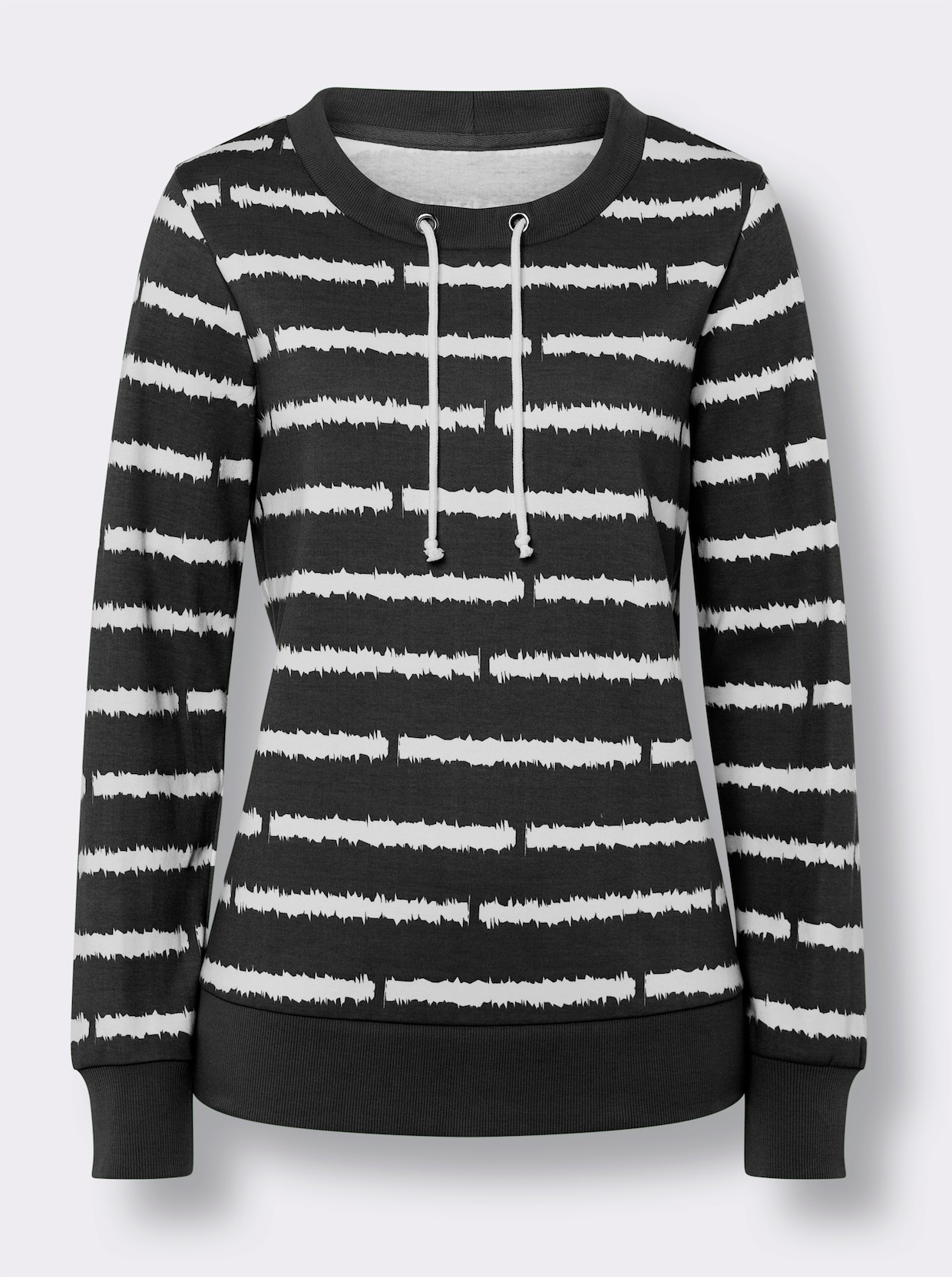 Sweatshirt - schwarz-weiss-geringelt