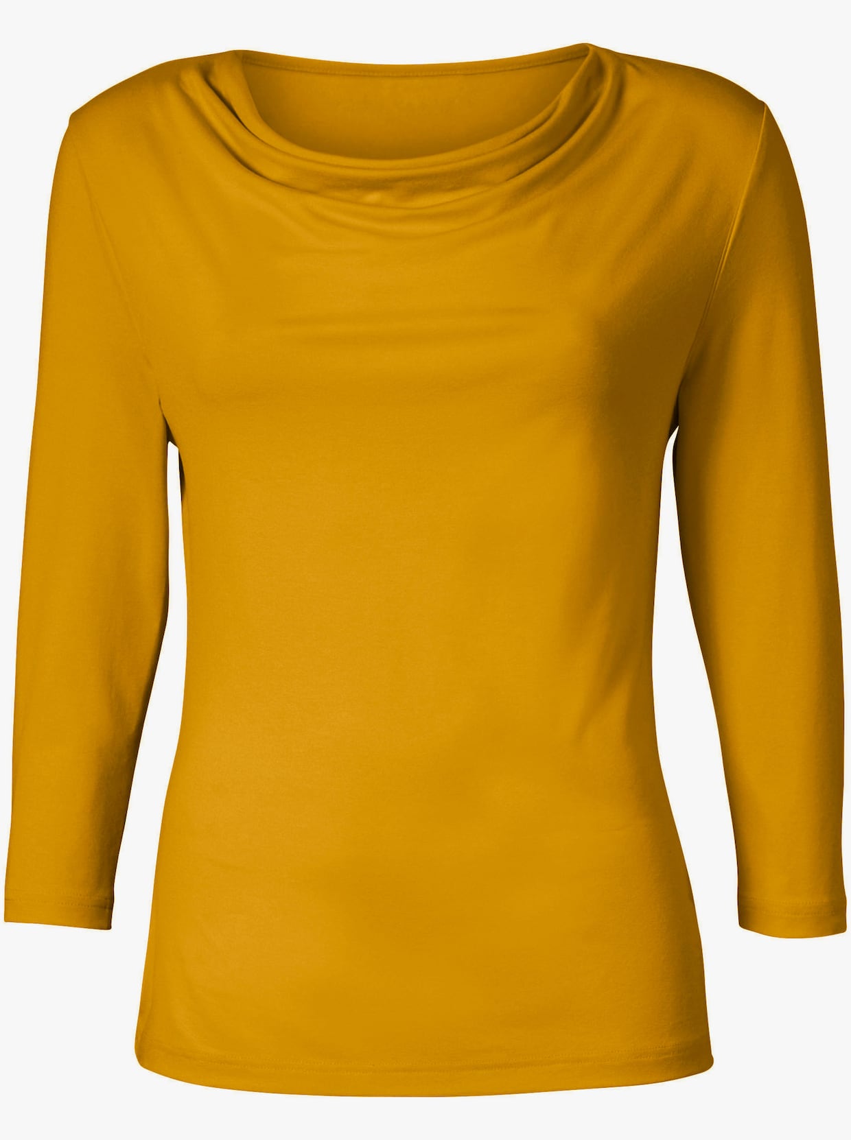 Tričko s vodopádovým golierom - kukuričná žltá