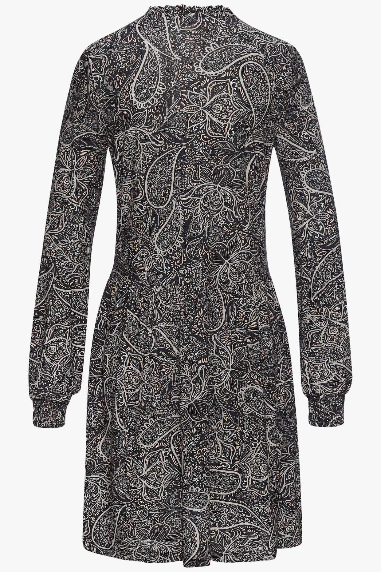 LASCANA Jerseykleid - schwarz-creme-grau bedruckt