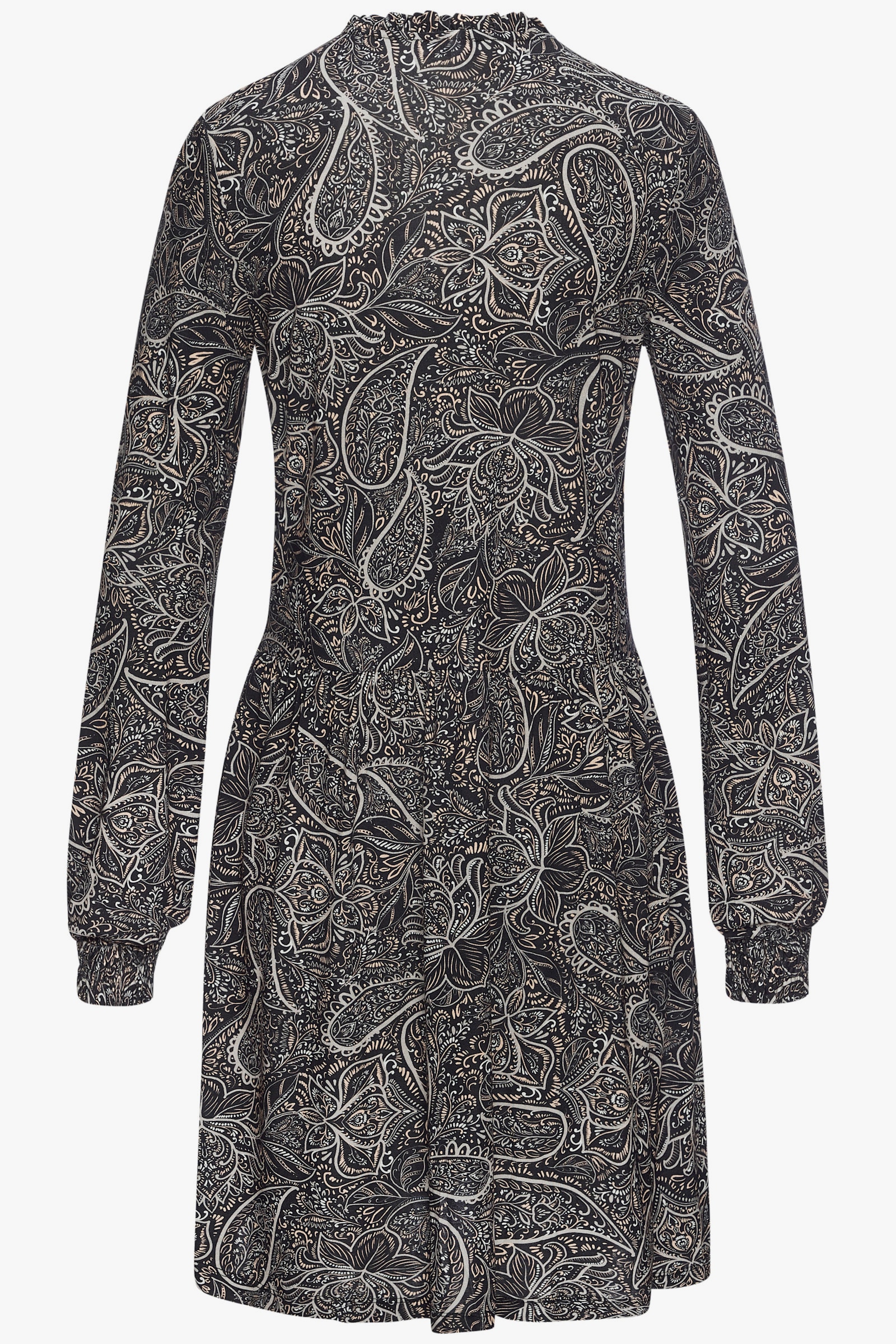 LASCANA Jerseykleid - schwarz-creme-grau bedruckt