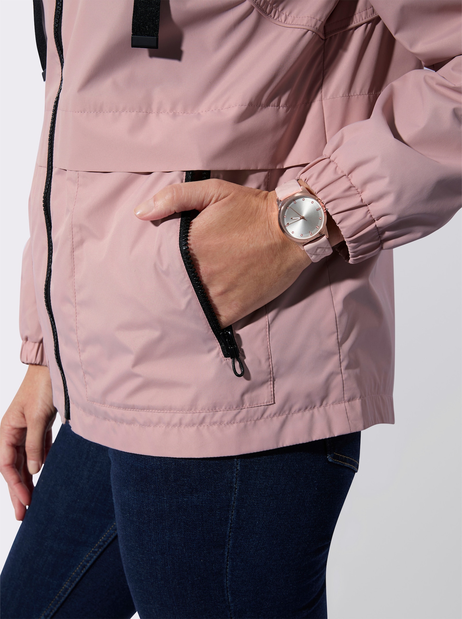 Übergangsjacke mit Kontrasten - hortensie