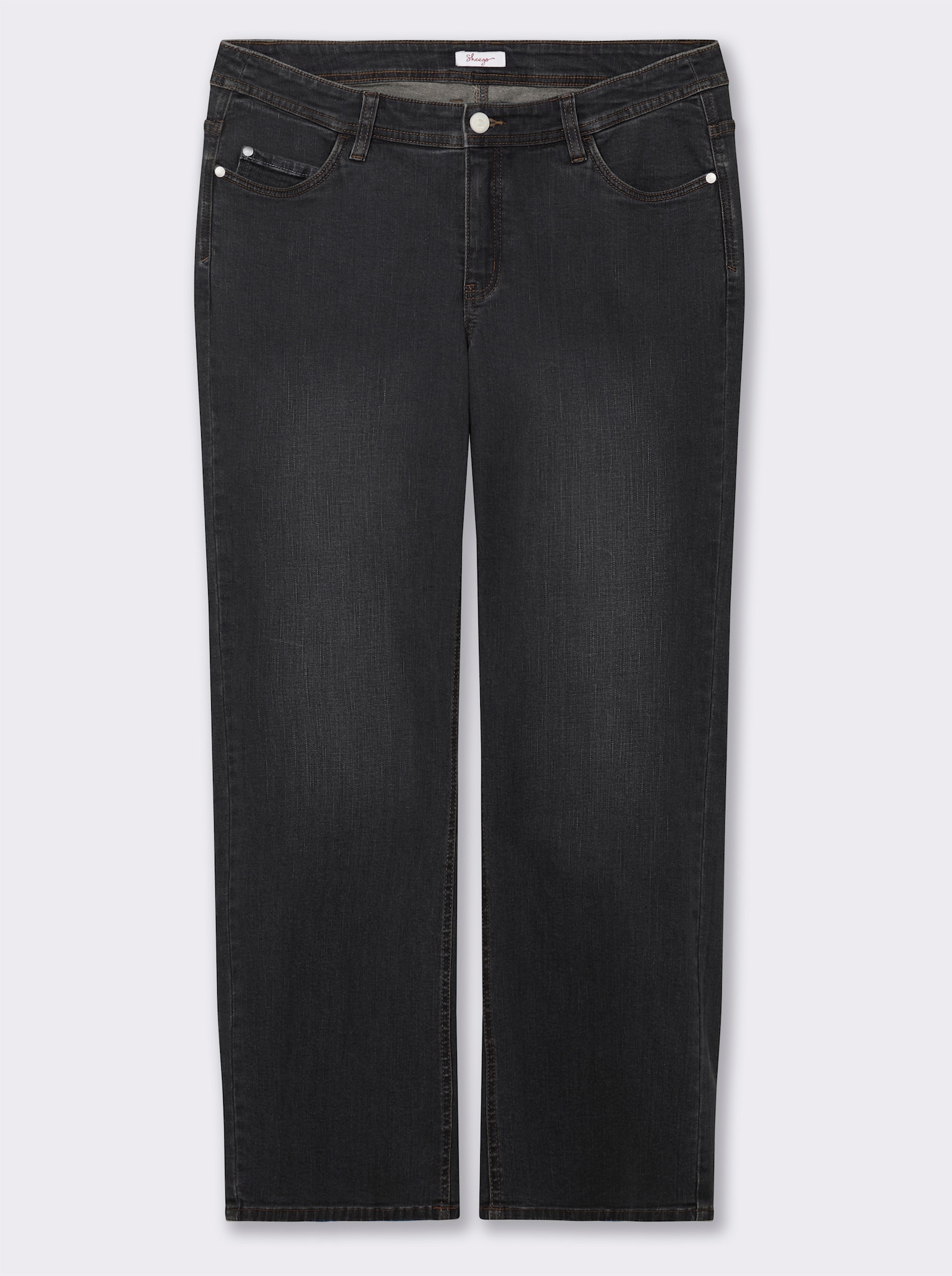 sheego 5-pocketjeans in wijd Palazzo-model - black denim