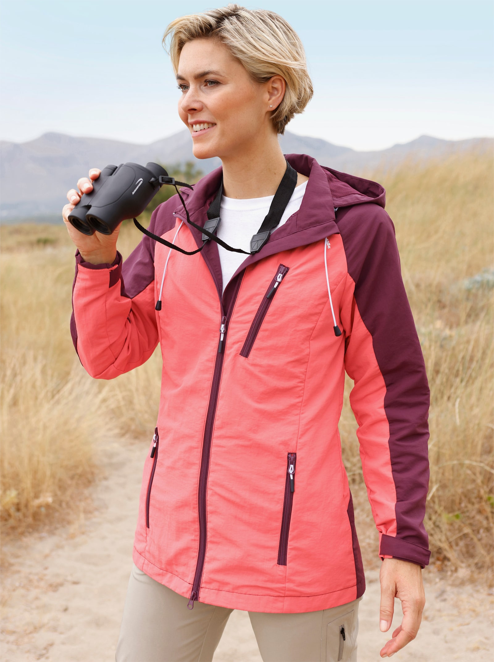 Catamaran Sports Funktionsjacke mit 1 Reissverschluss-Innentasche - grapefruit-burgund