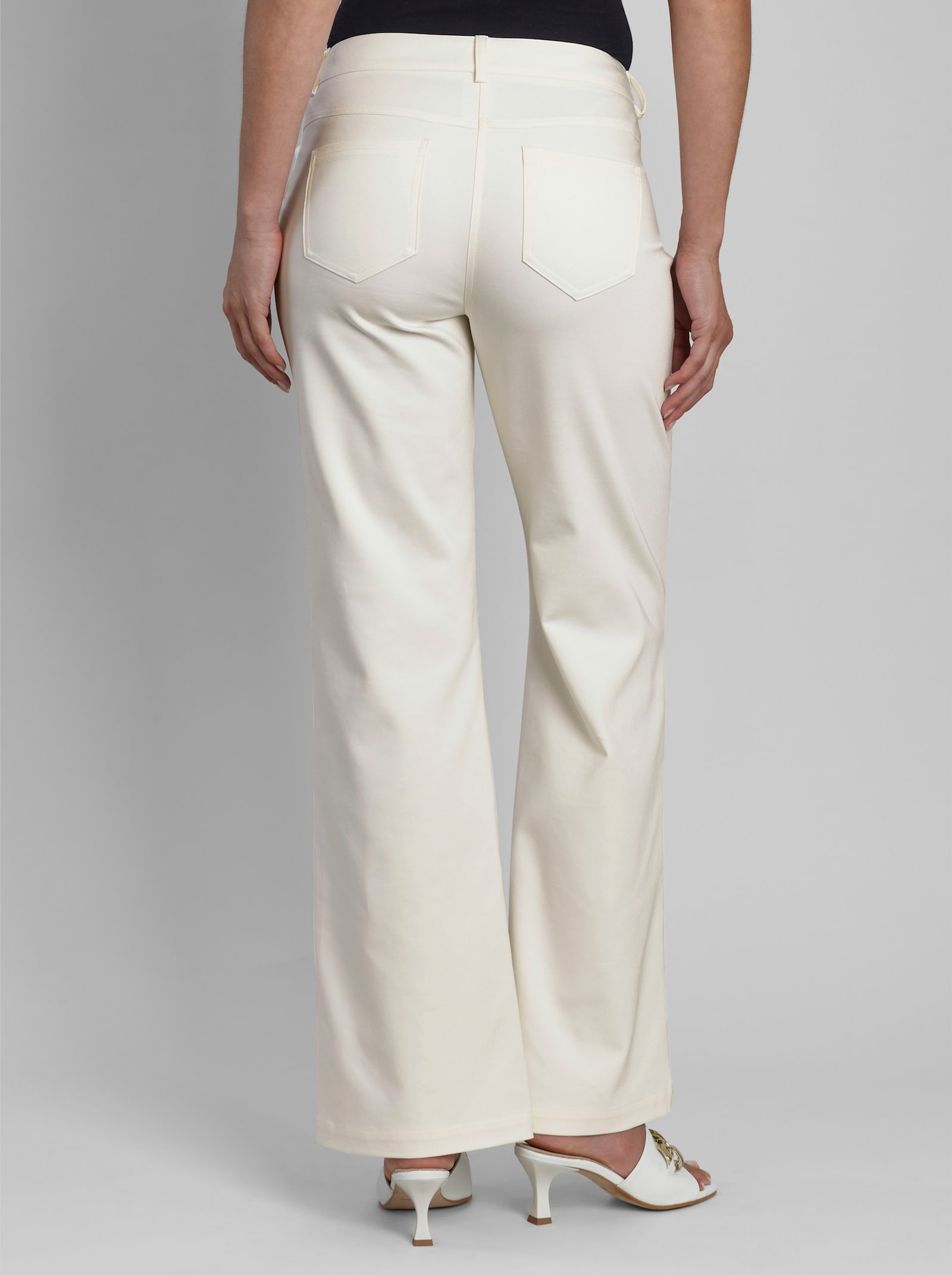 heine Stretch-Hose mit ausgestellten Beinen - ecru
