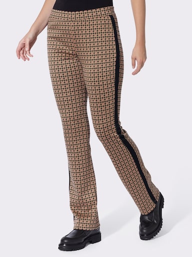 heine Schlupfhose mit Kontraststreifen - camel-schwarz-bedruckt