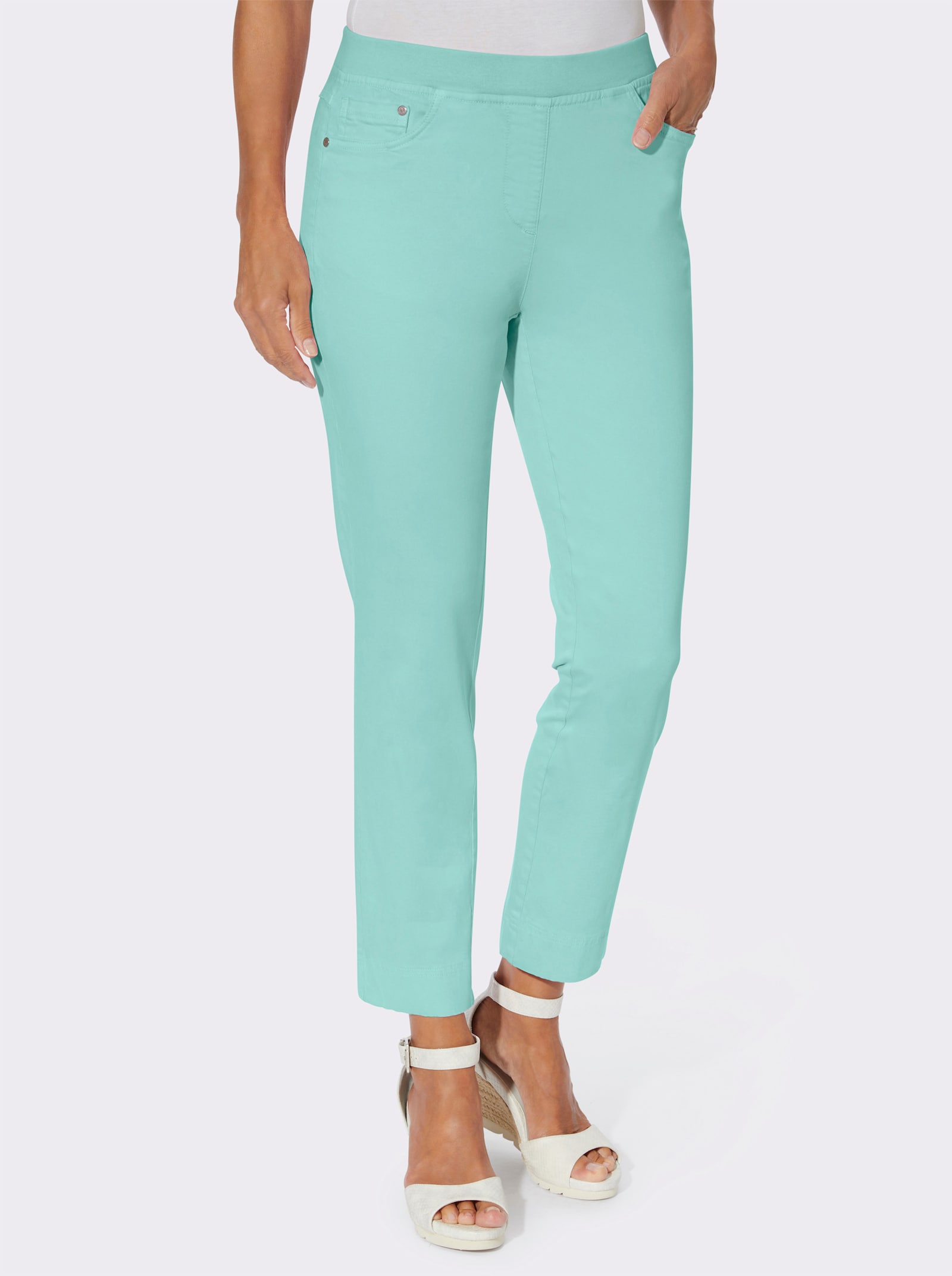 7/8-Jeans mit Jersey-Bund in softer Qualität - mint
