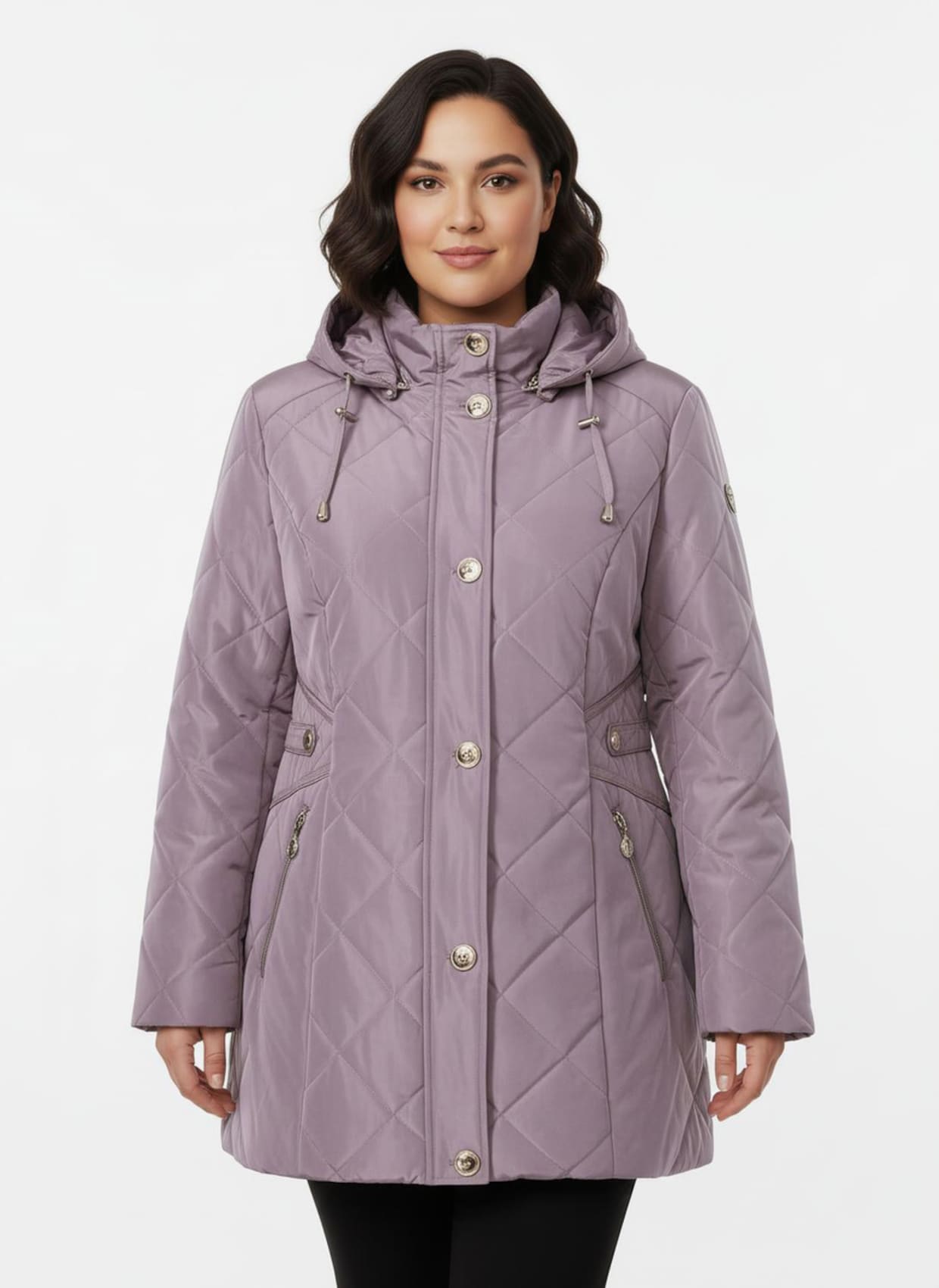 Steppjacke mit knöpfbarer Innentasche - mauve