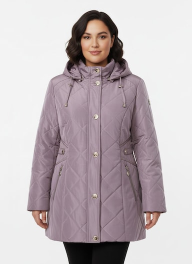 Steppjacke mit knöpfbarer Innentasche - mauve