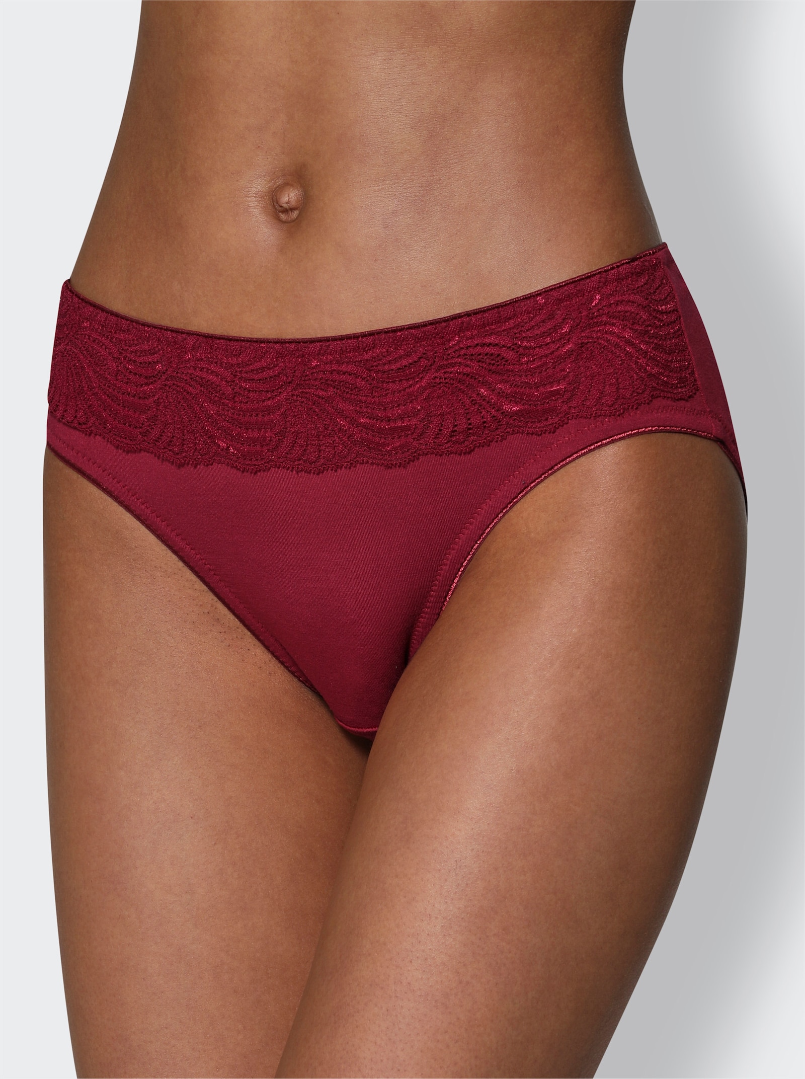 wäschepur Kalhotky s krajkou našitou v pase - 2x třešňová