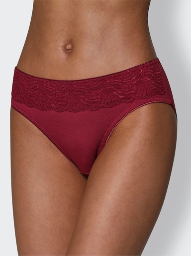 wäschepur Jazzpants mit aufgesetzter Spitze am Bund - 2x kirsche