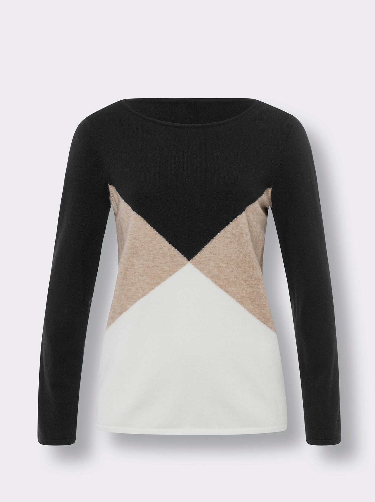 heine Pull - beige-noir à motifs