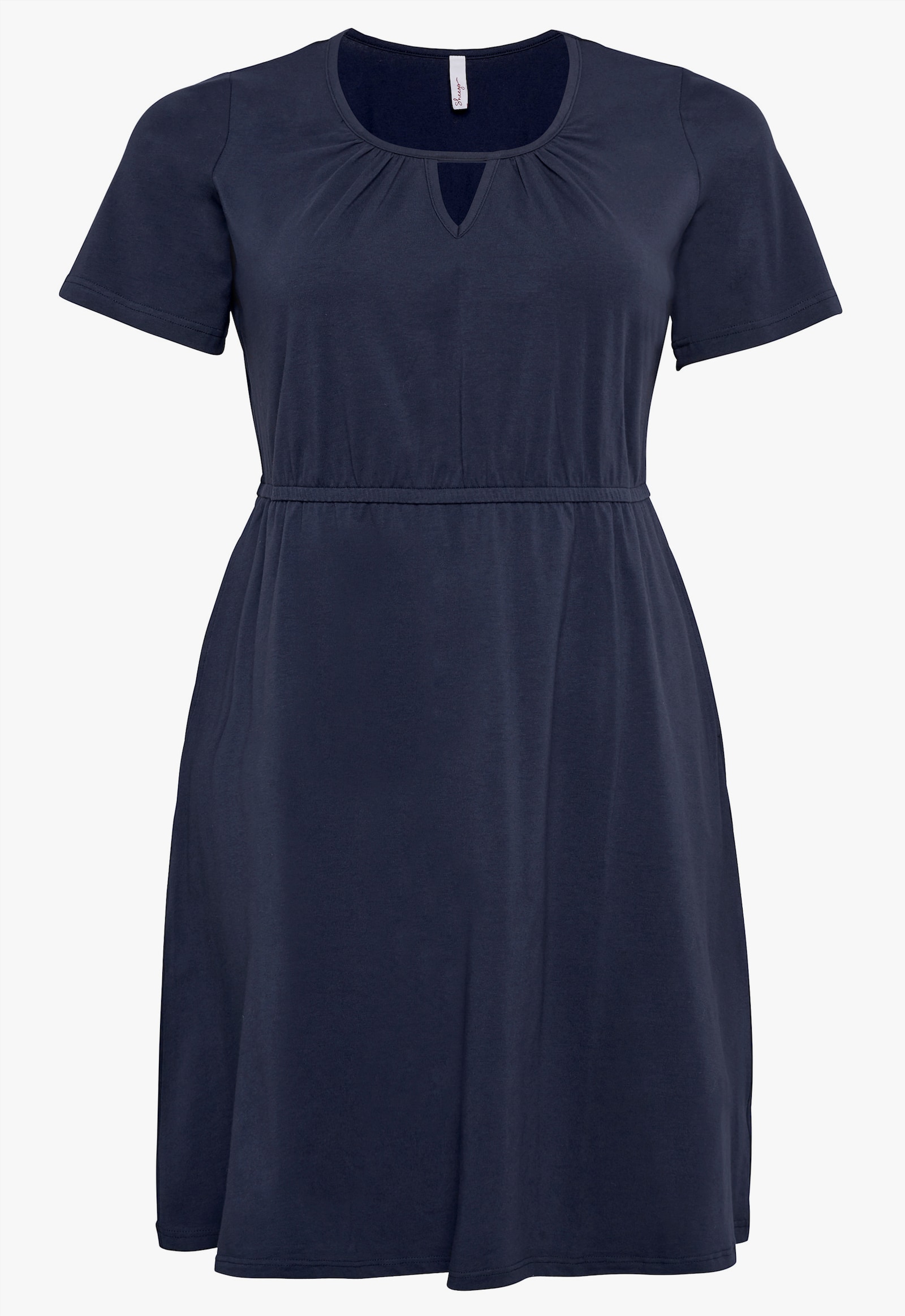 sheego Jerseyjurk met cut-out bij de hals - marine