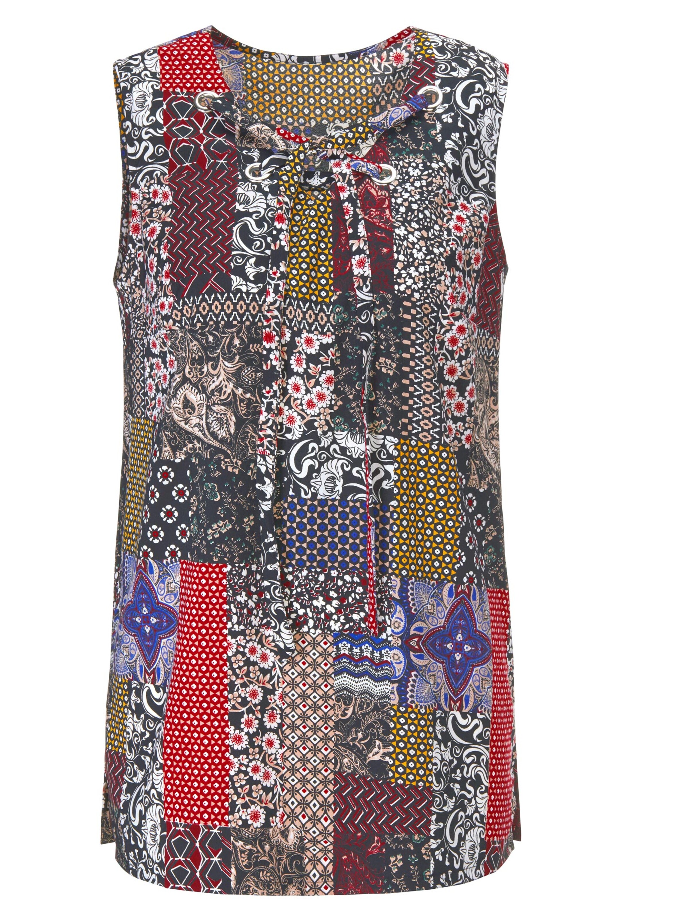 Blusentop - braun-gemustert