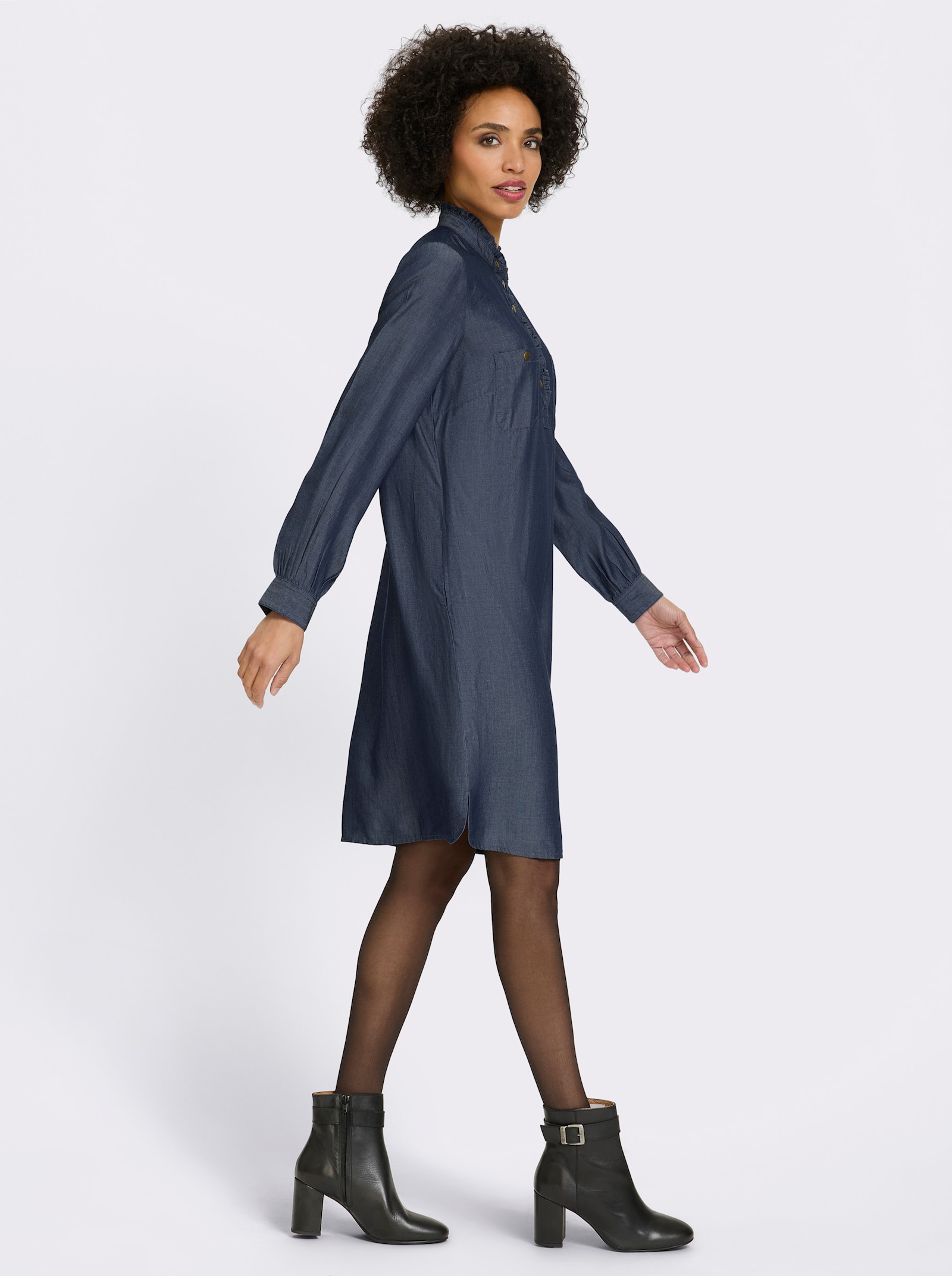 heine Blusenkleid in Denim-Optik - dunkelblau