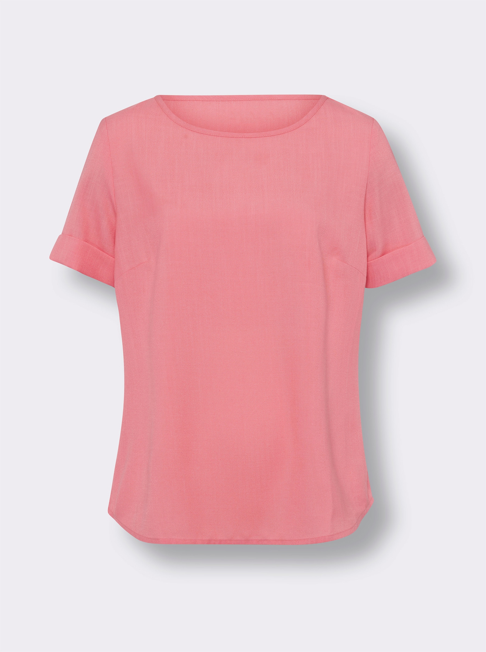 Schlupfbluse in Leinen-Optik, pflegeleicht - flamingo