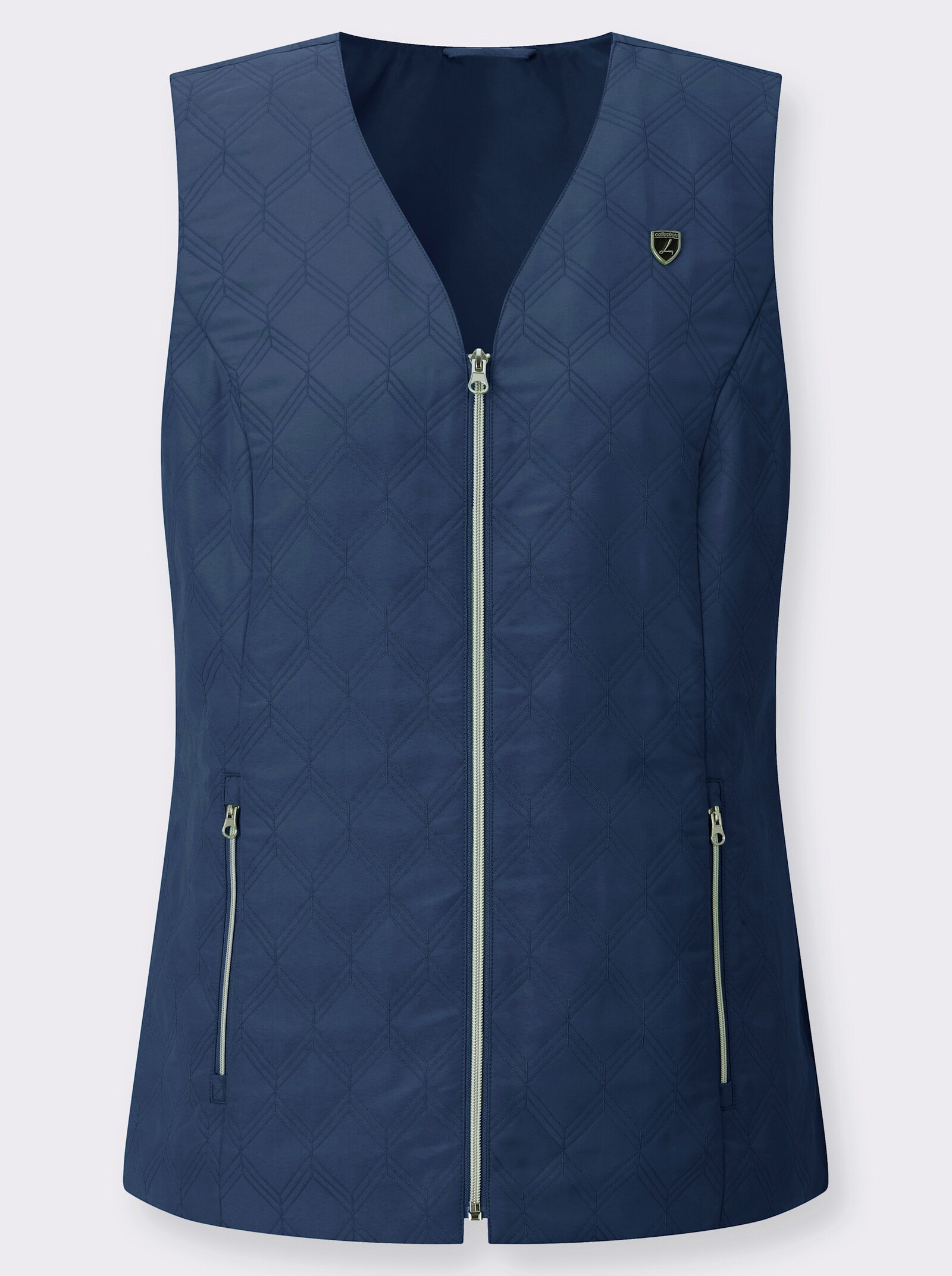 Steppweste mit Reißverschluss-Taschen - jeansblau