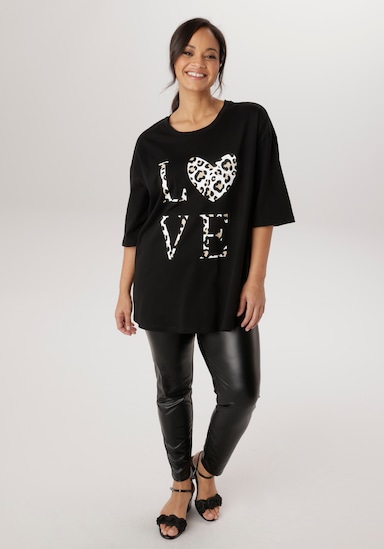 Aniston PLUS Kurzarmshirt - schwarz