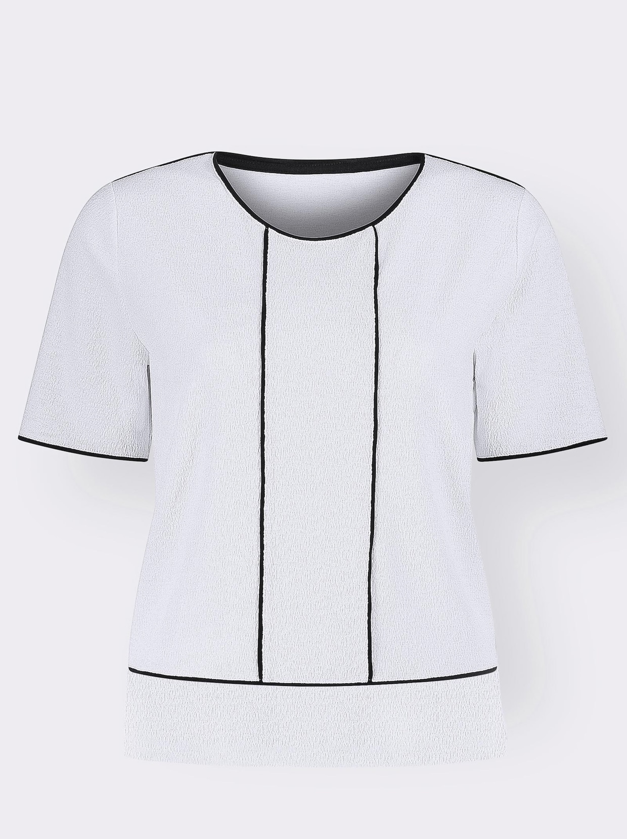 Shirt met ronde hals - wit/zwart