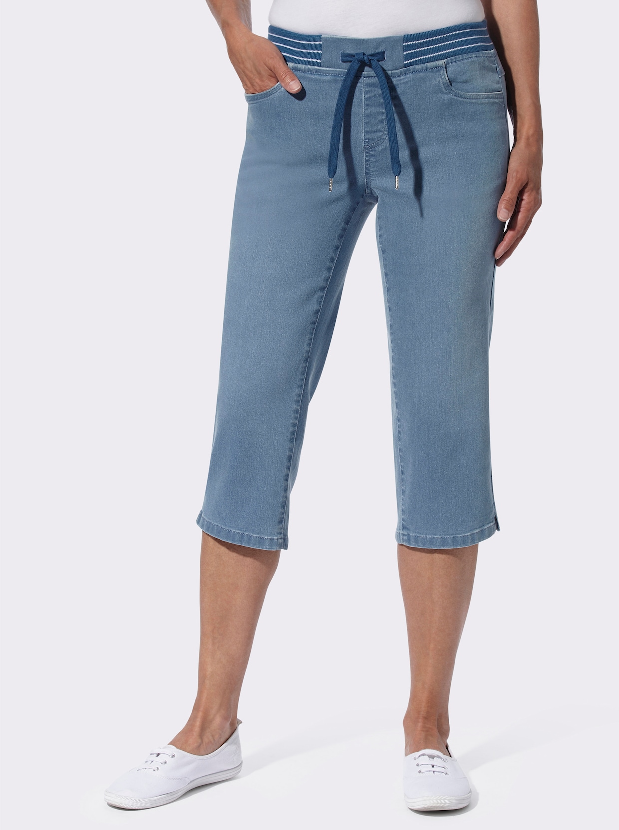 Capri-jeans - blue-bleached