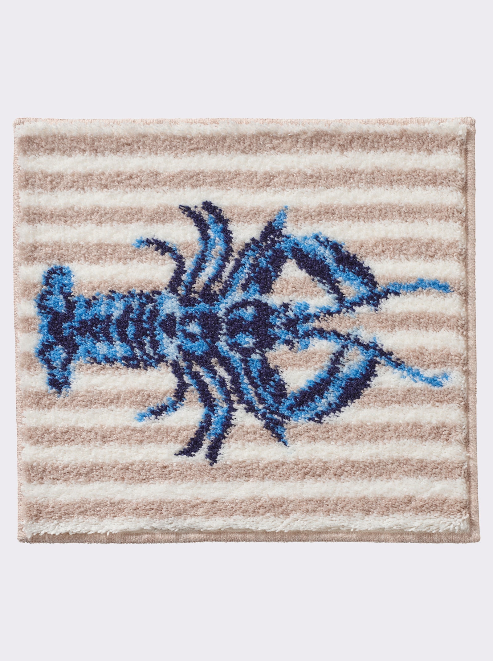 Grund Badematte - beige-bleu-gemustert