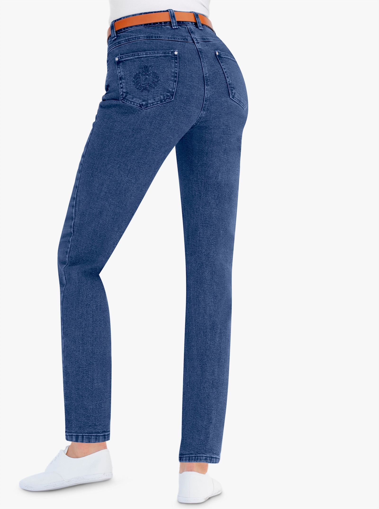 5-Pocket-Jeans mit innenliegendem Dehnbund - blue-stone-washed
