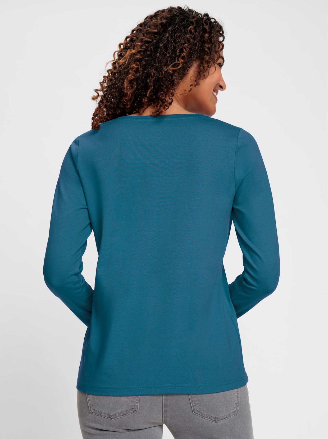 Shirt met ronde hals - topaas