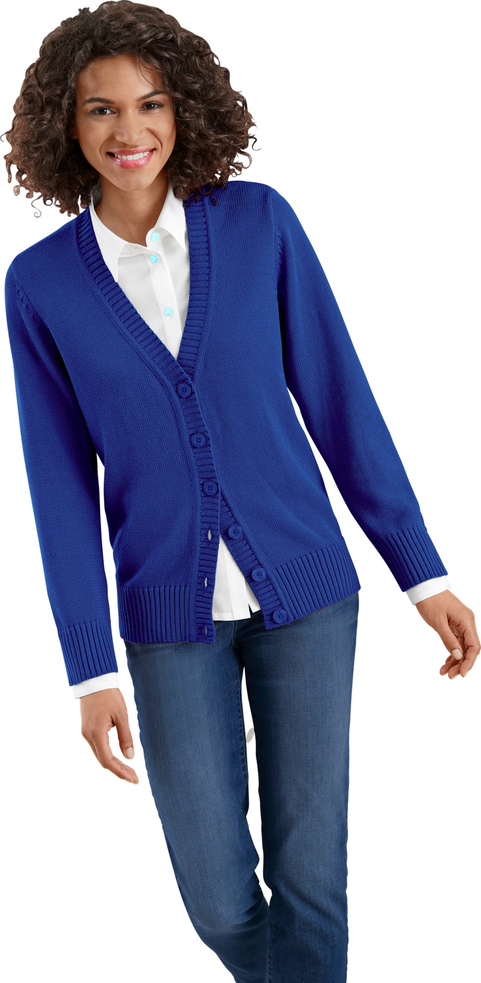 Sheego Damen Royalblau Strickjacke - Bild 2