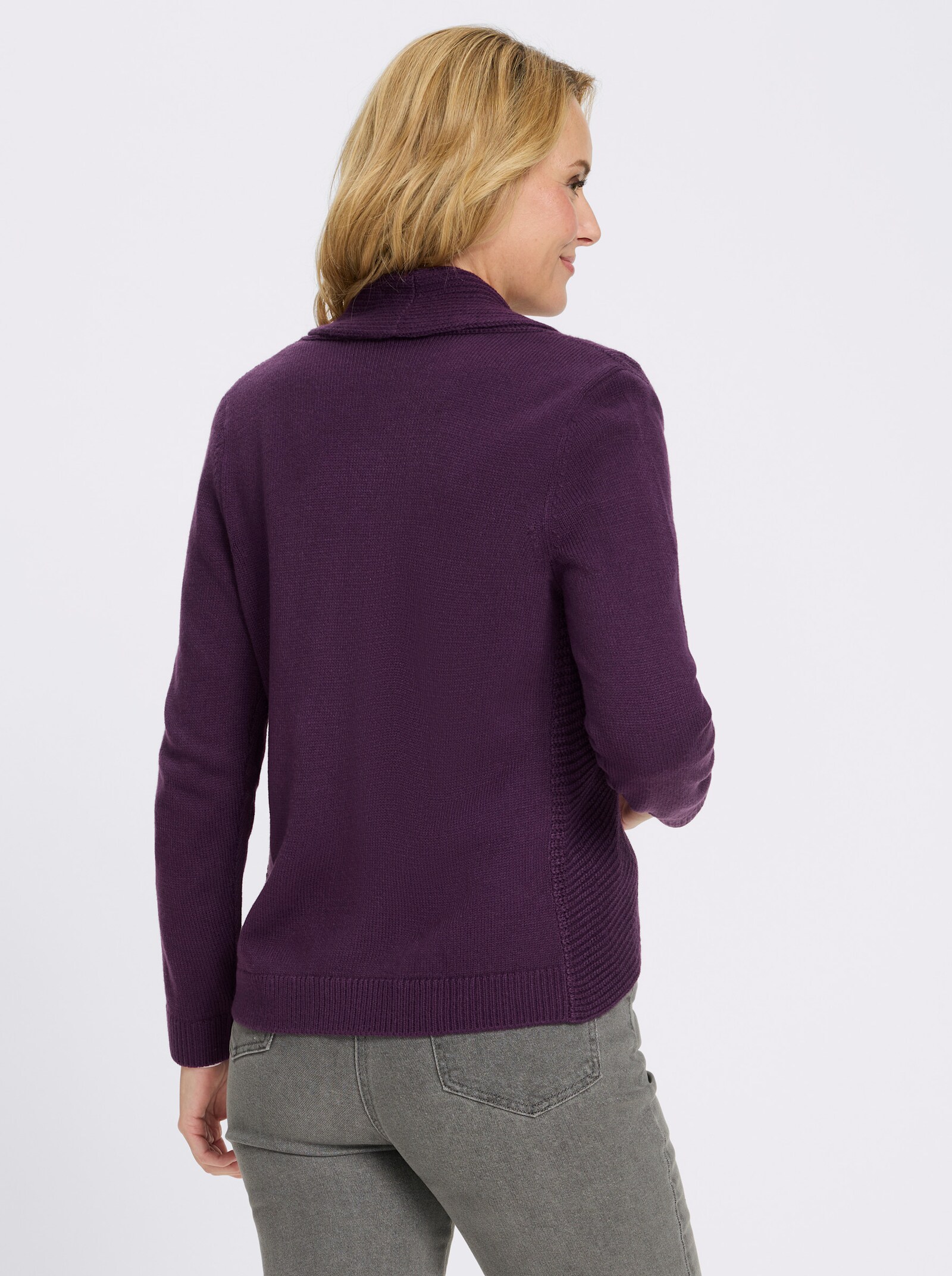 Strickjacke mit Schalkragen - traube