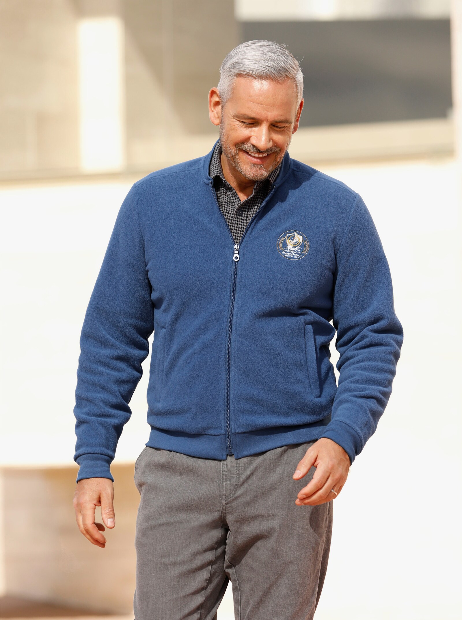 Marco Donati Fleecejacke in Blousonform - jeansblau