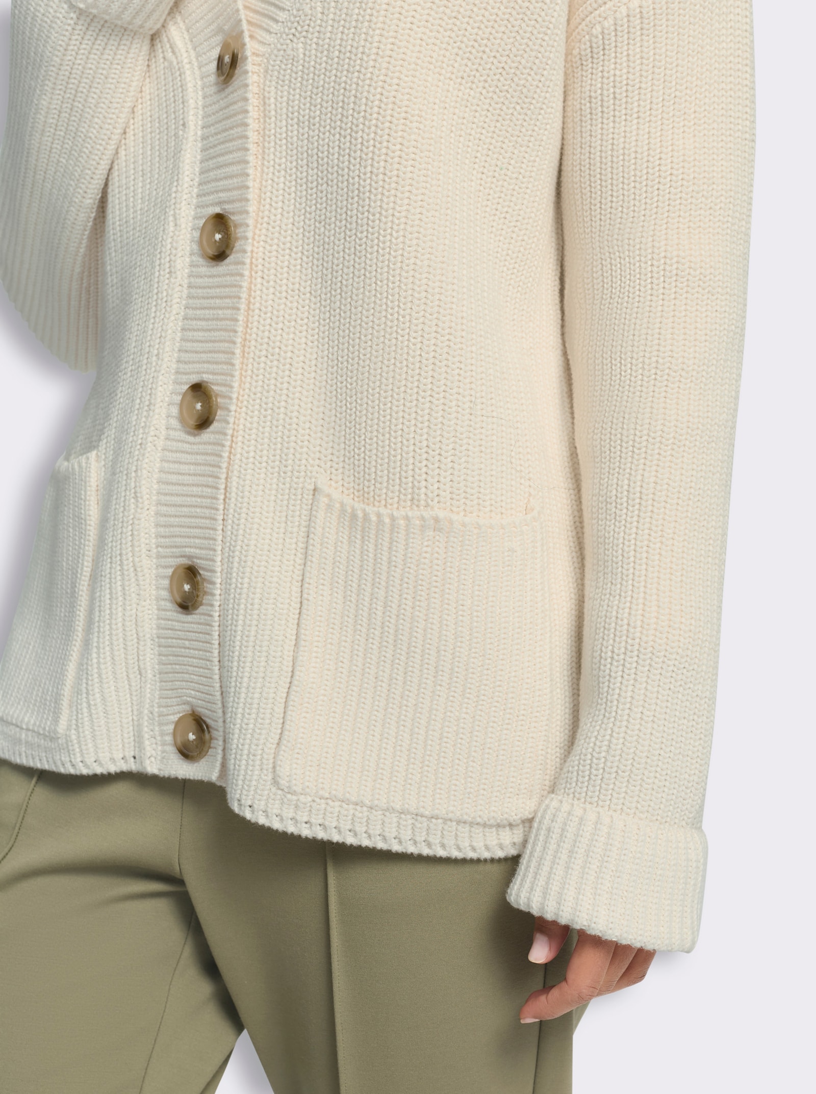heine Strickjacke mit Taschen - ecru