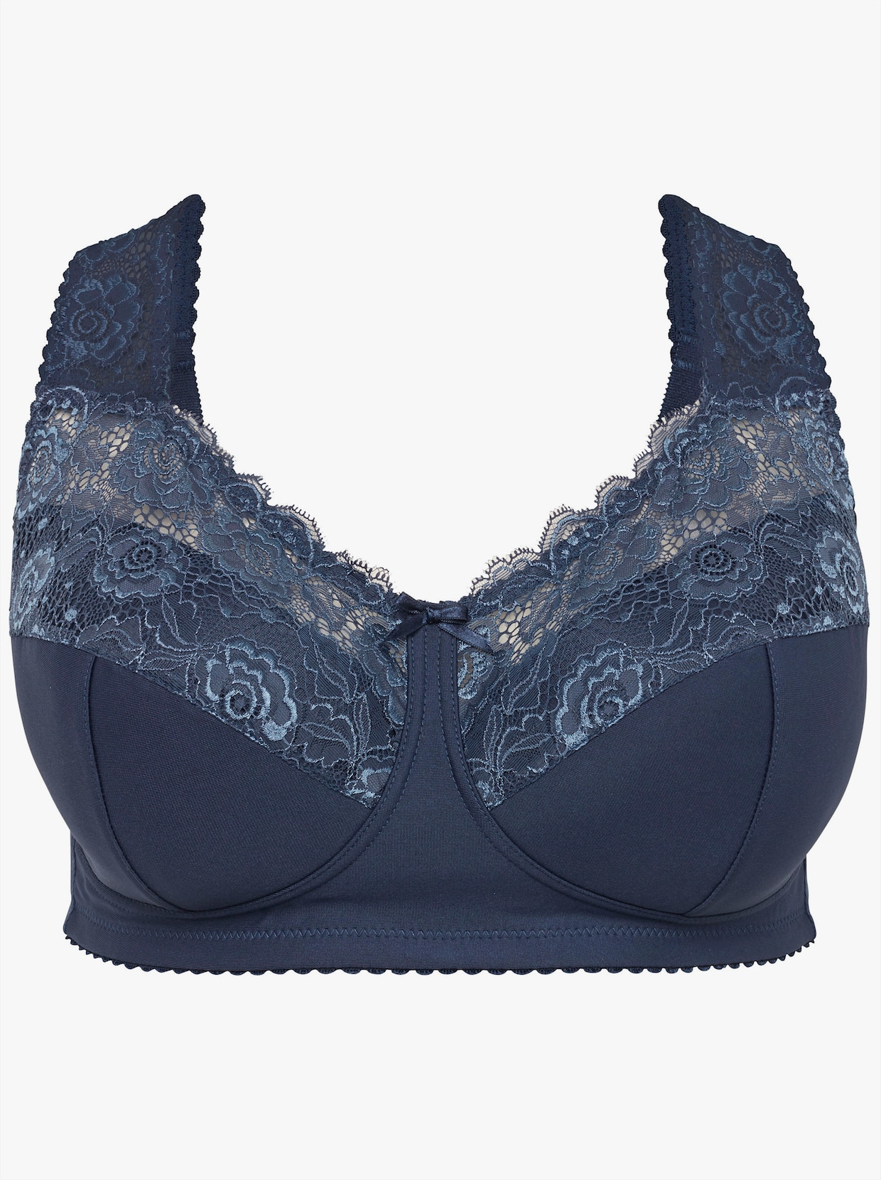 sheego Bügelloser BH mit Spitze, wattierte Cups - Saphir