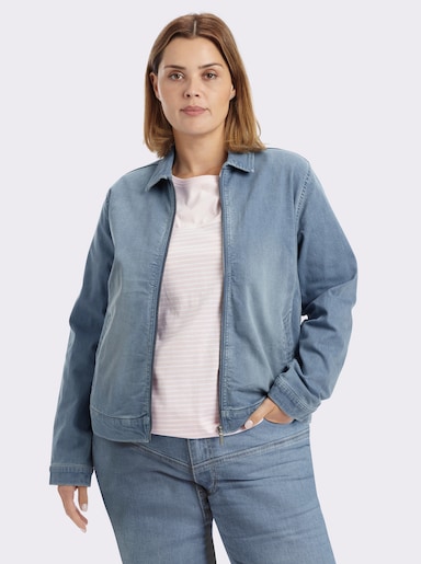 sheego Jeansjacke in Blousonform - blue-bleached