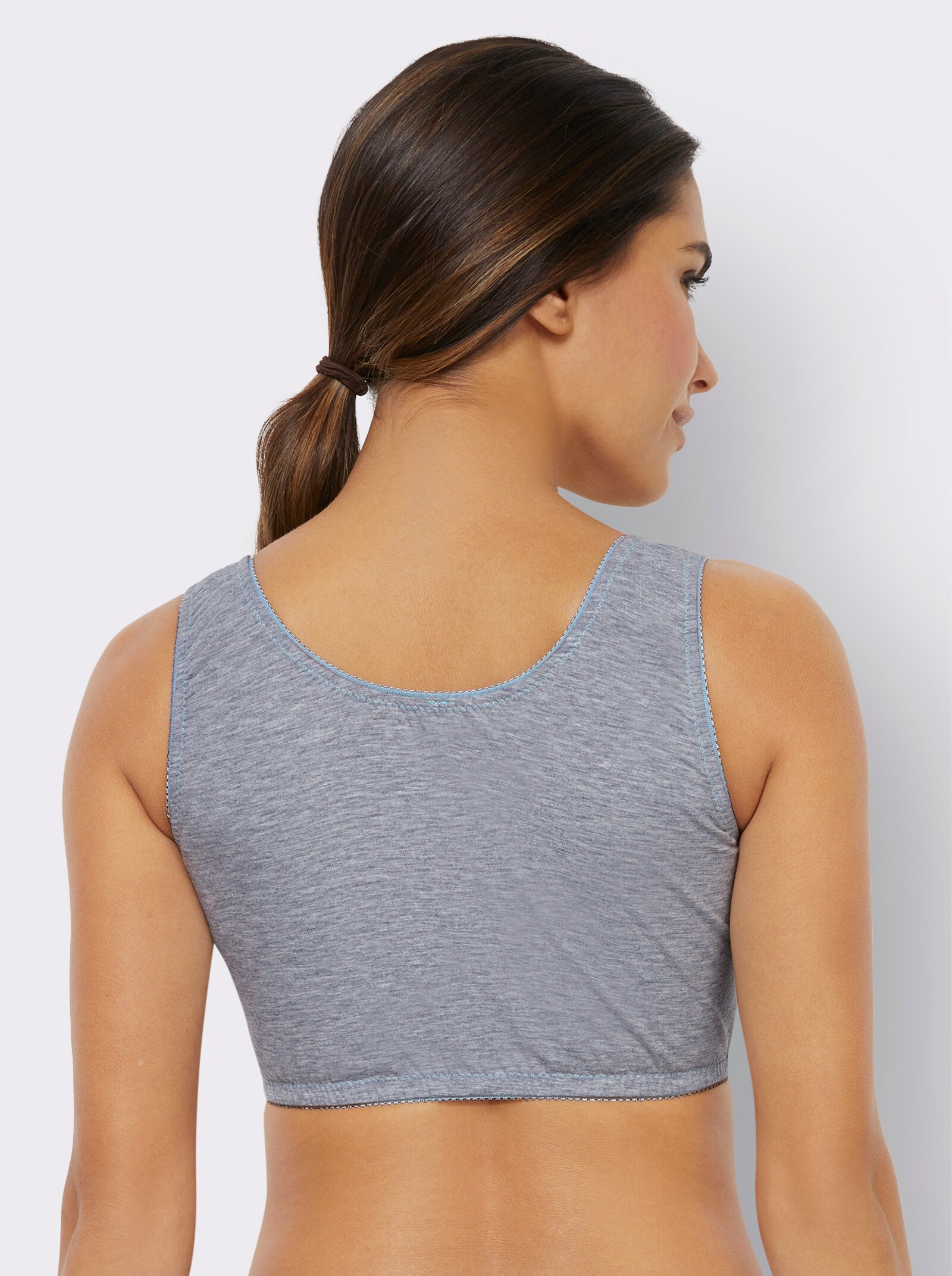 wäschepur Bustier mit Vorderverschluss - 3x grau-melange