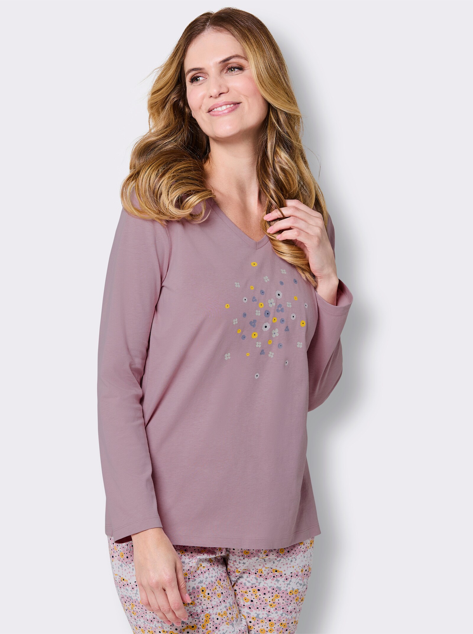 wäschepur Schlafanzüge im 2er-Pack - flieder-bedruckt