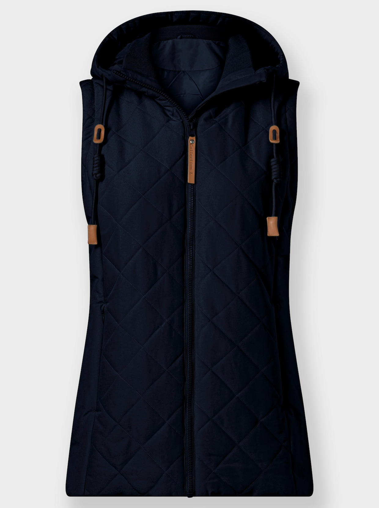 Steppweste mit Strickstehkragen, Microfaser - marine