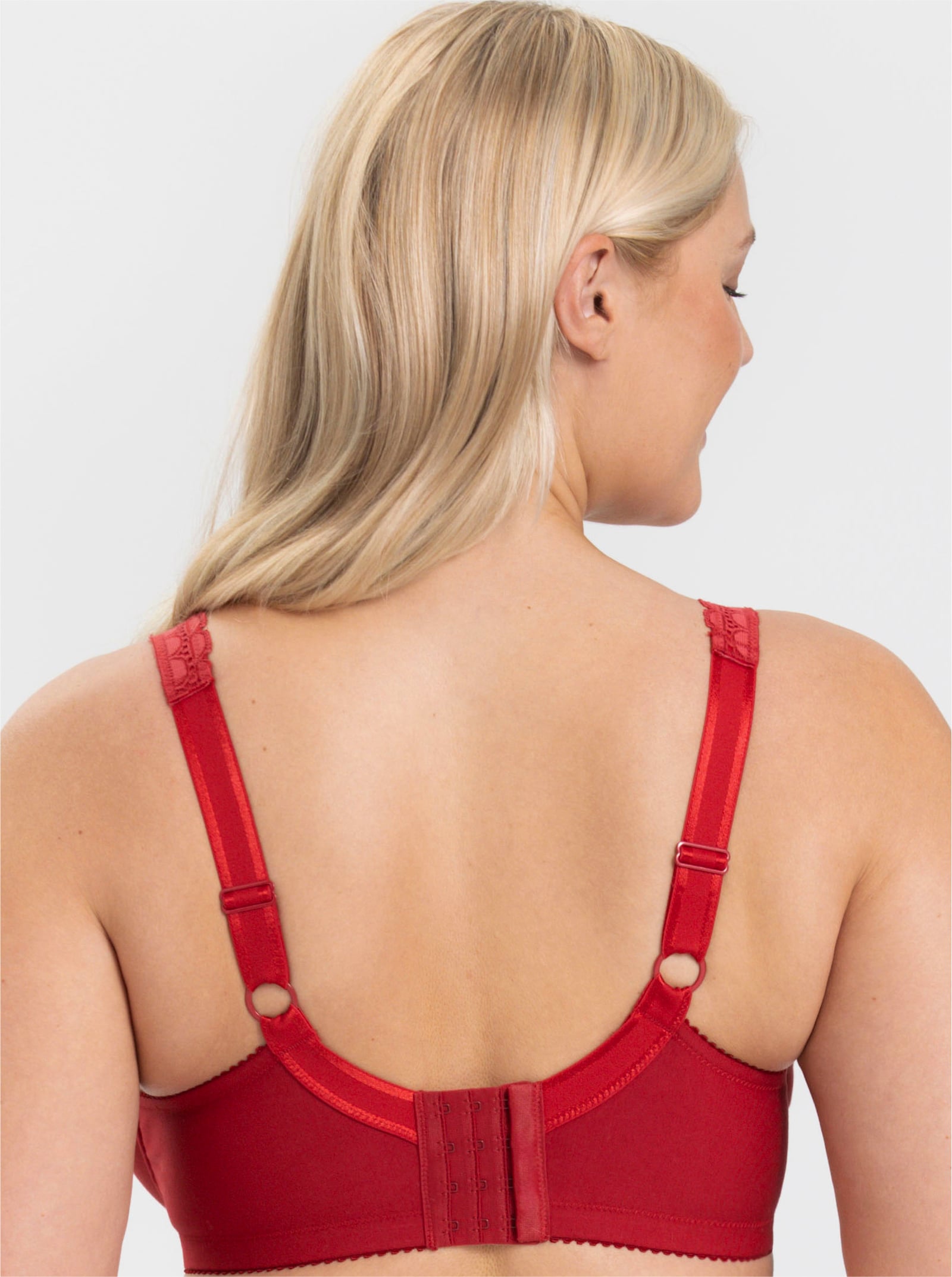 Miss Mary Bügel-BH mit elastischem Spitzenband - rot