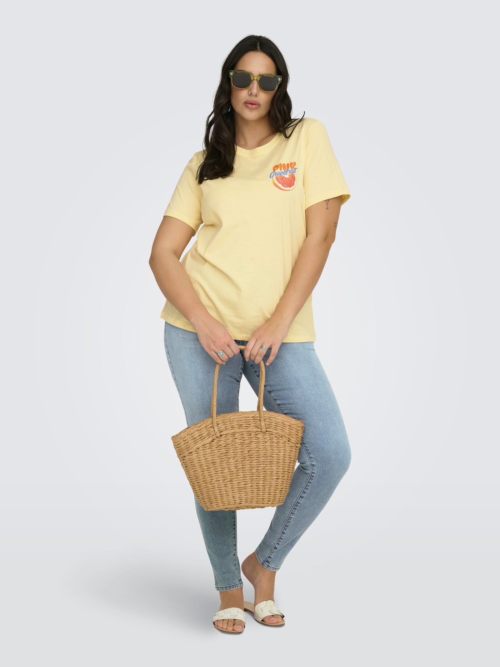 ONLY CARMAKOMA Kurzarmshirt - sunlight print:pink