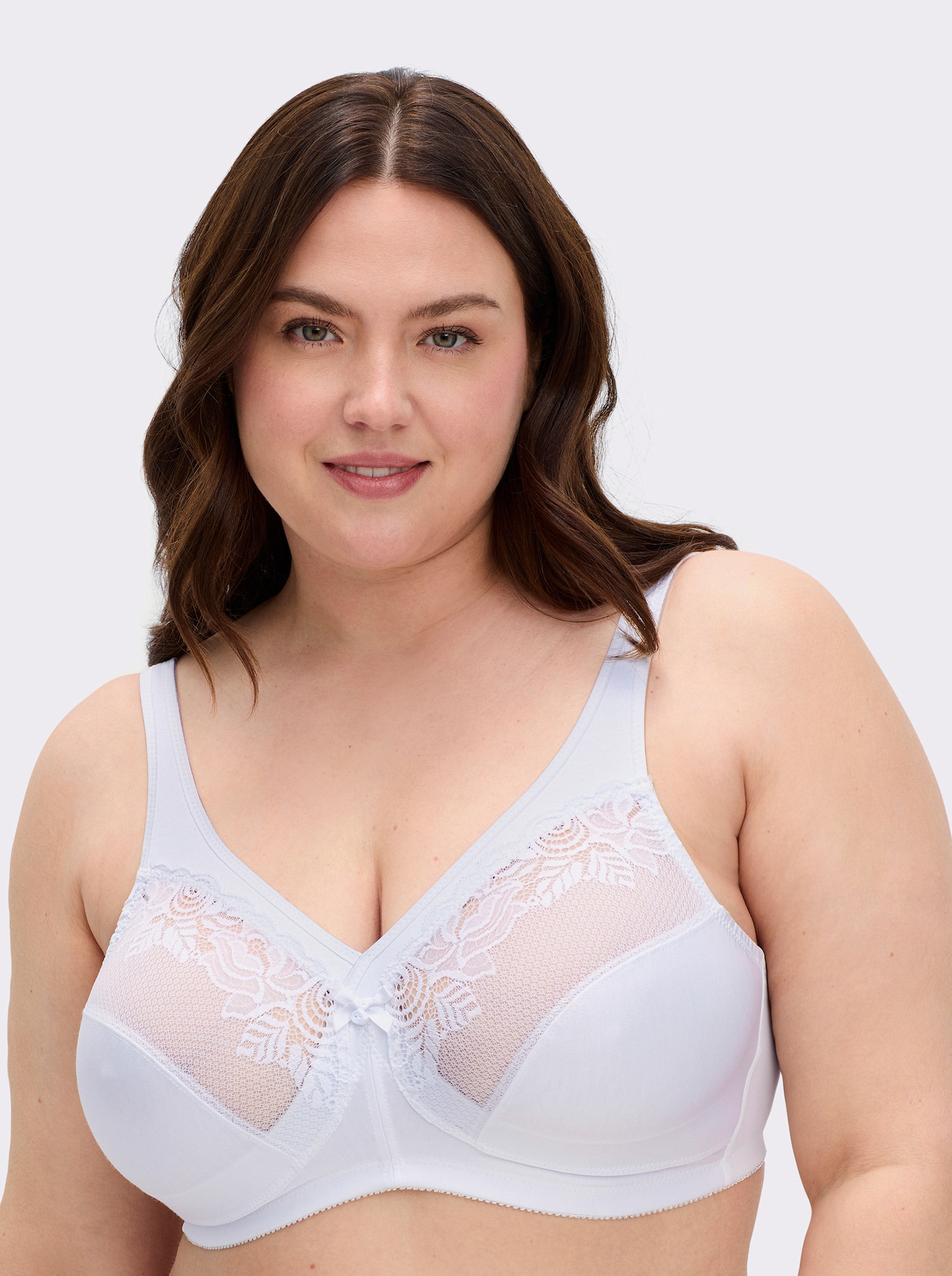 Glamorise Minimizer-BH ohne Bügel mit Spitzeneinsatz - weiß
