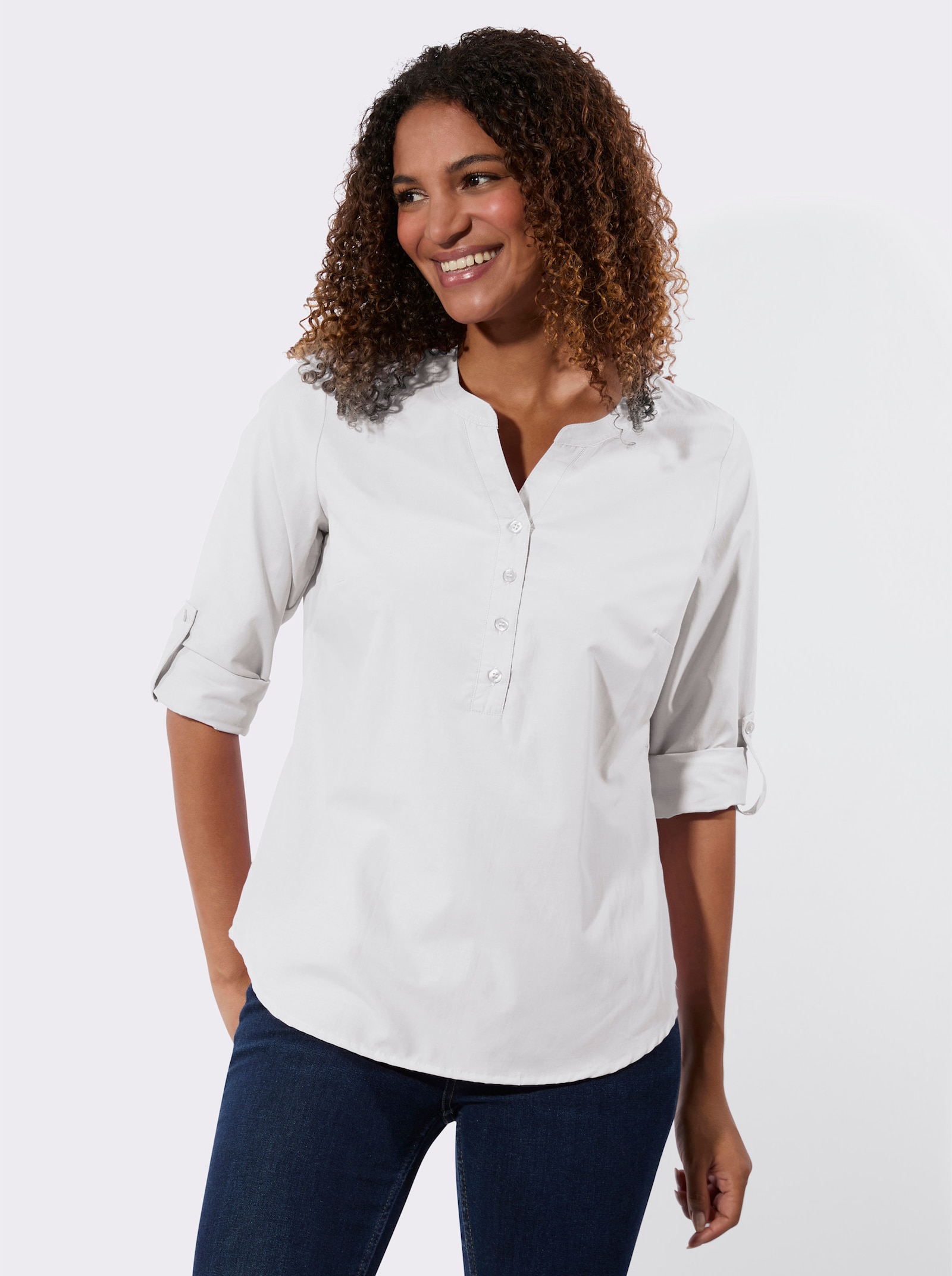 Tunika mit Kellerfalte hinten - ecru