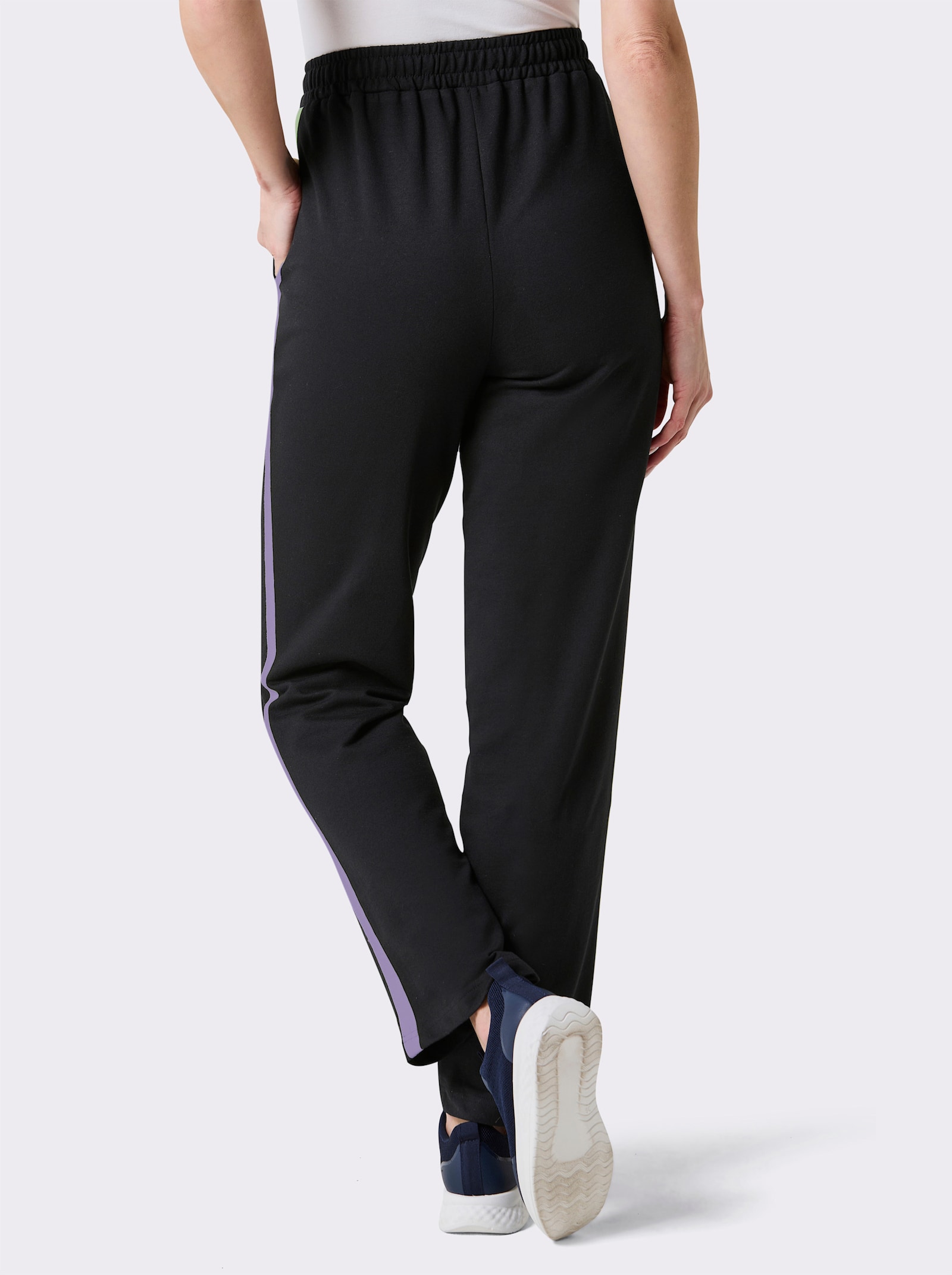 Catamaran Sports Vrijetijdsbroek met contraststreep - zwart/lavendel