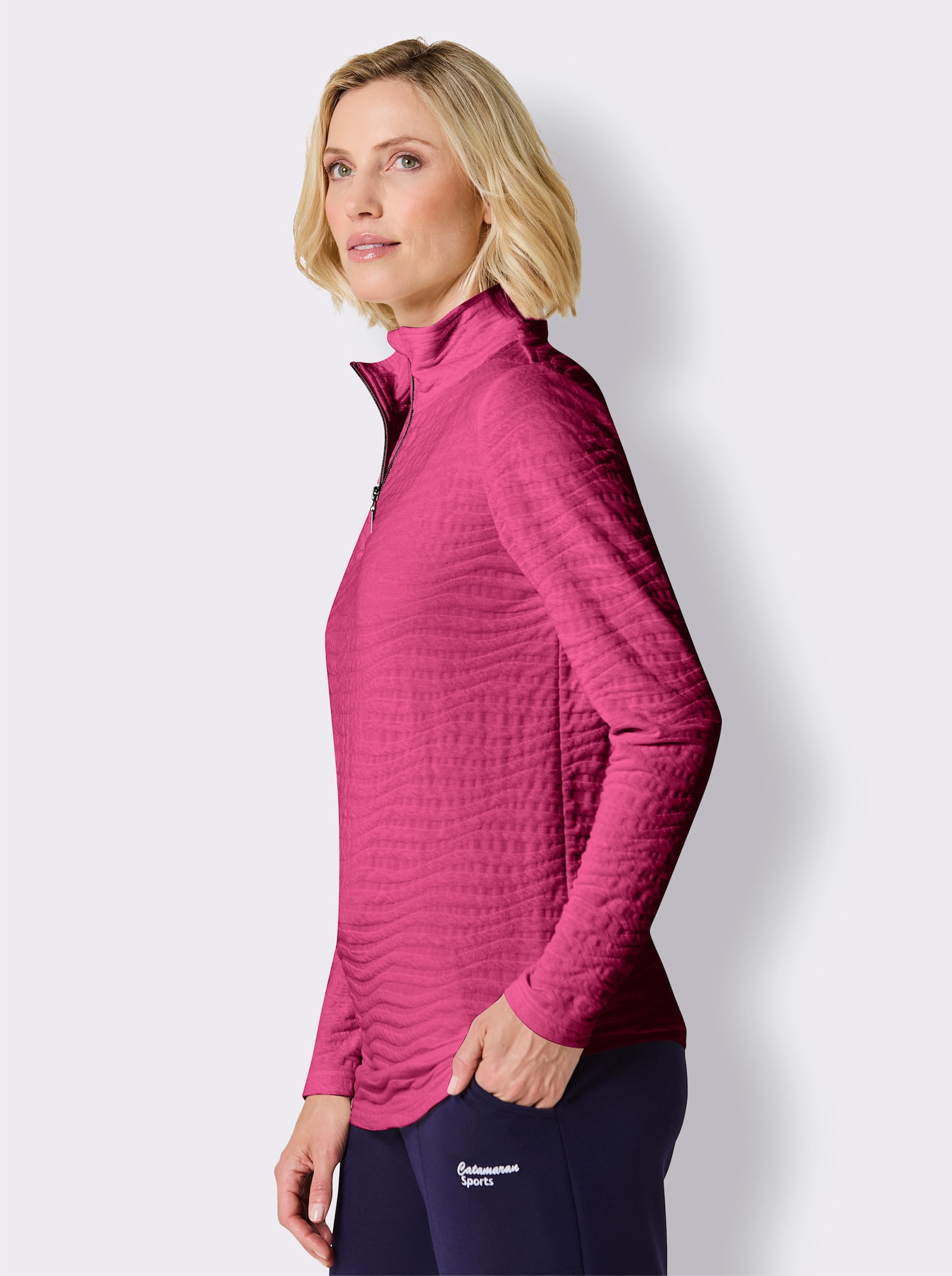 Catamaran Sports Sweatshirt in Struktur-Qualität - fuchsia