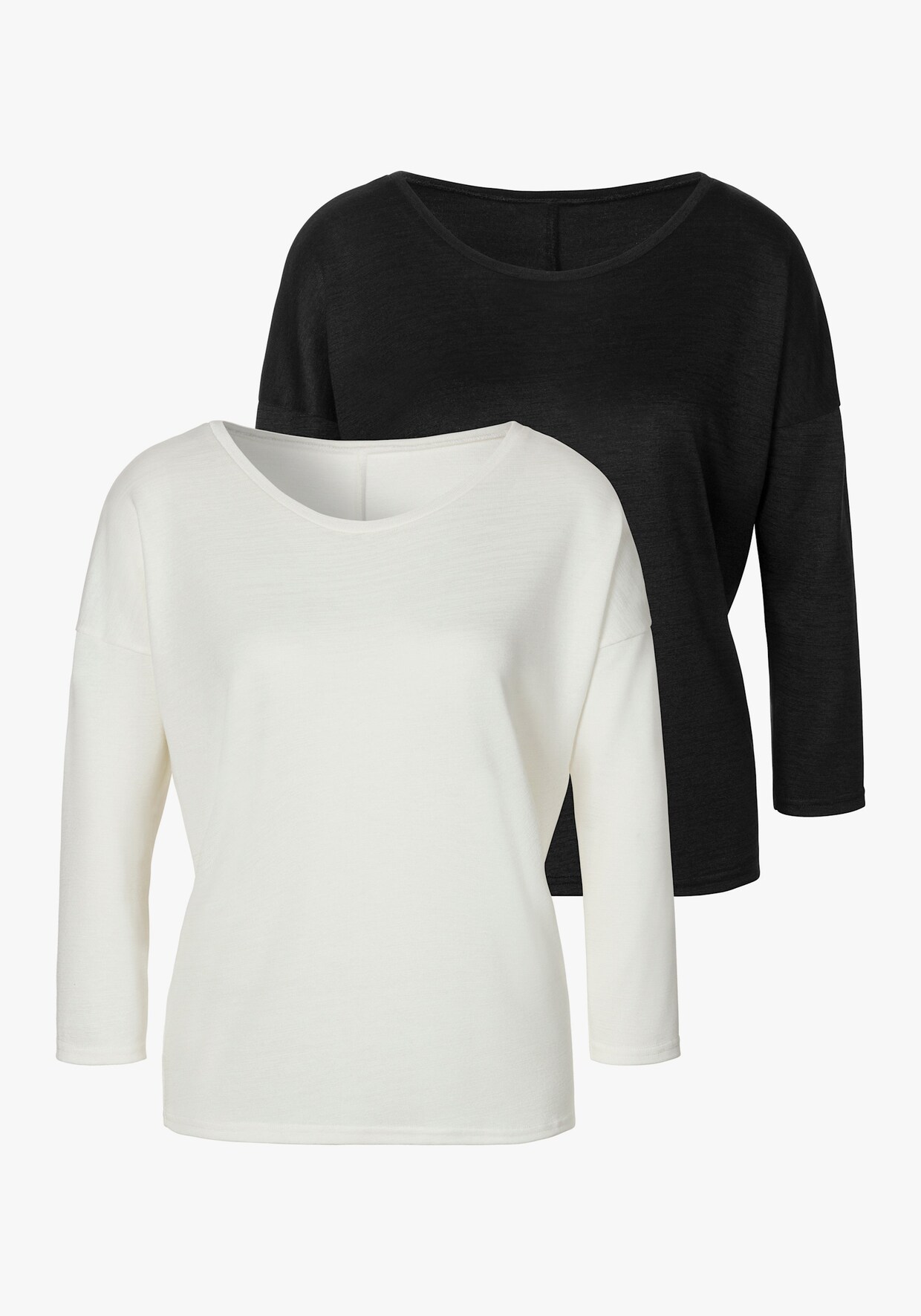 LASCANA Shirt met 3/4-mouw - crème, zwart