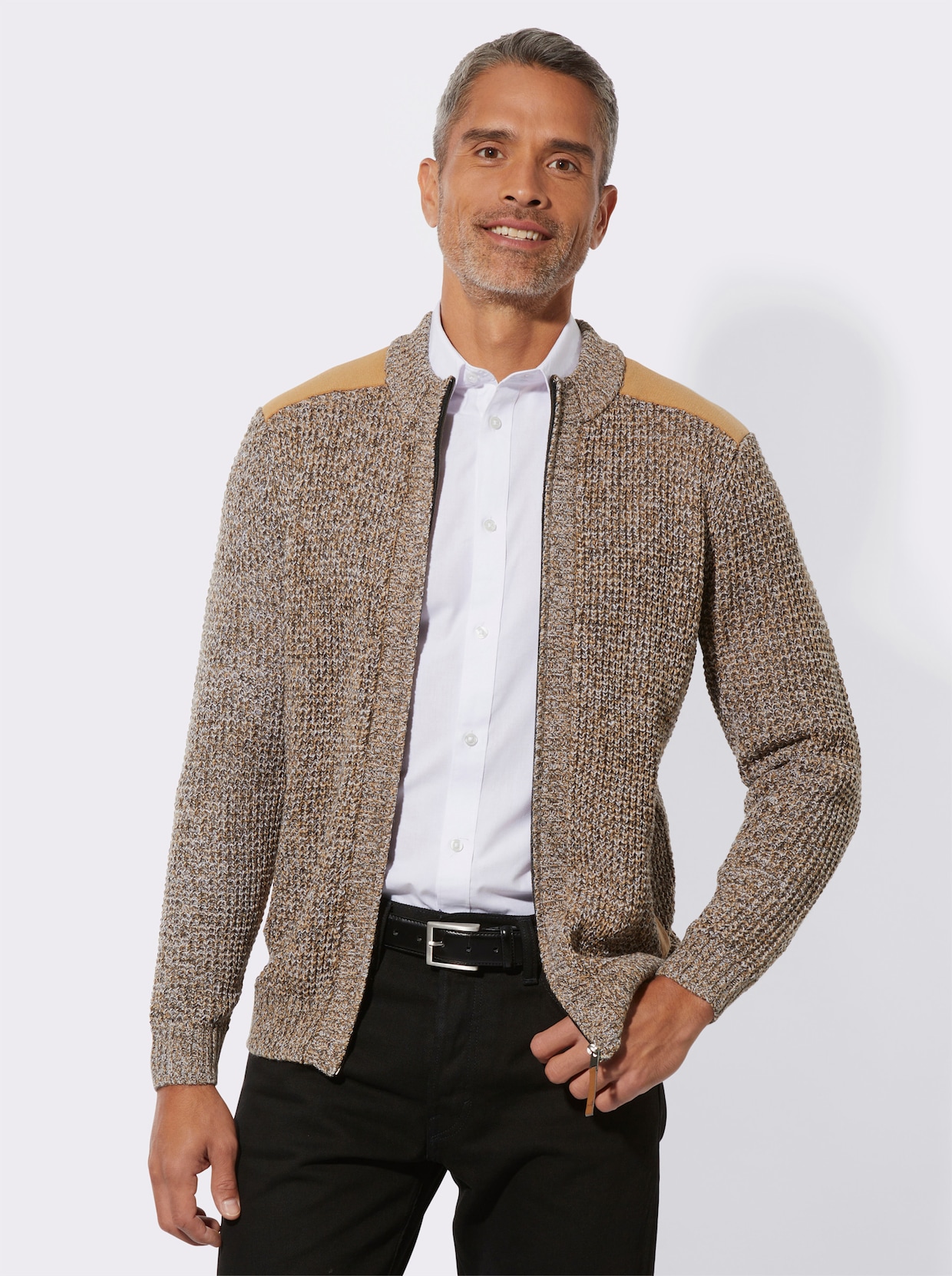 Strickjacke - schoko-meliert