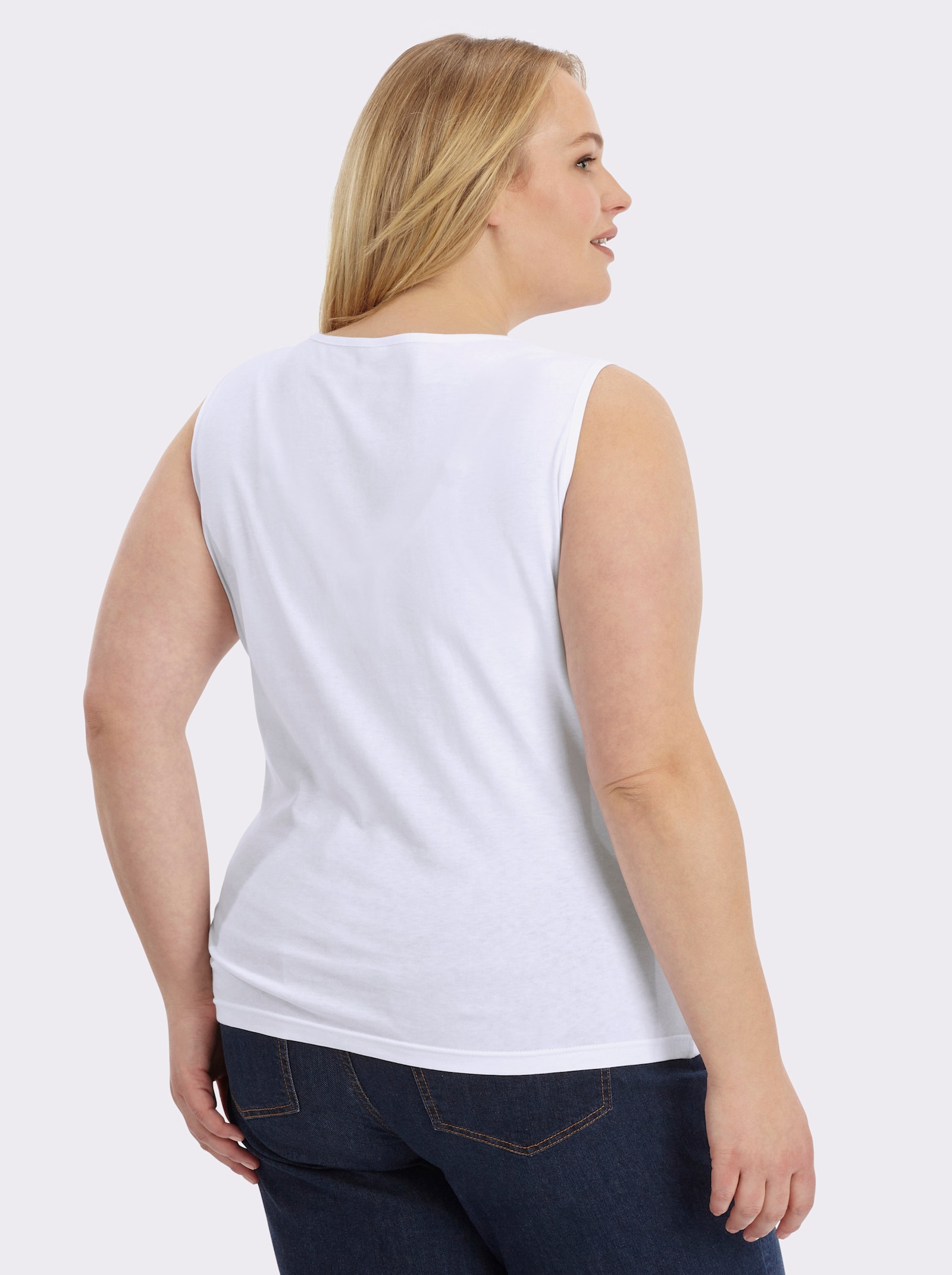  Trägertop mit Rundhals-Ausschnitt - weiß