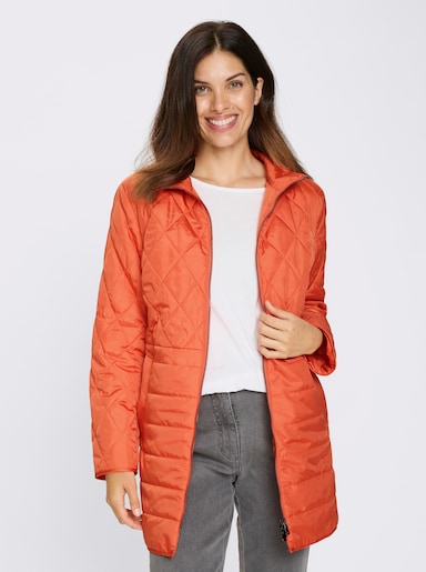 Steppjacke Seitenschlitze mit Druckknöpfen - orange