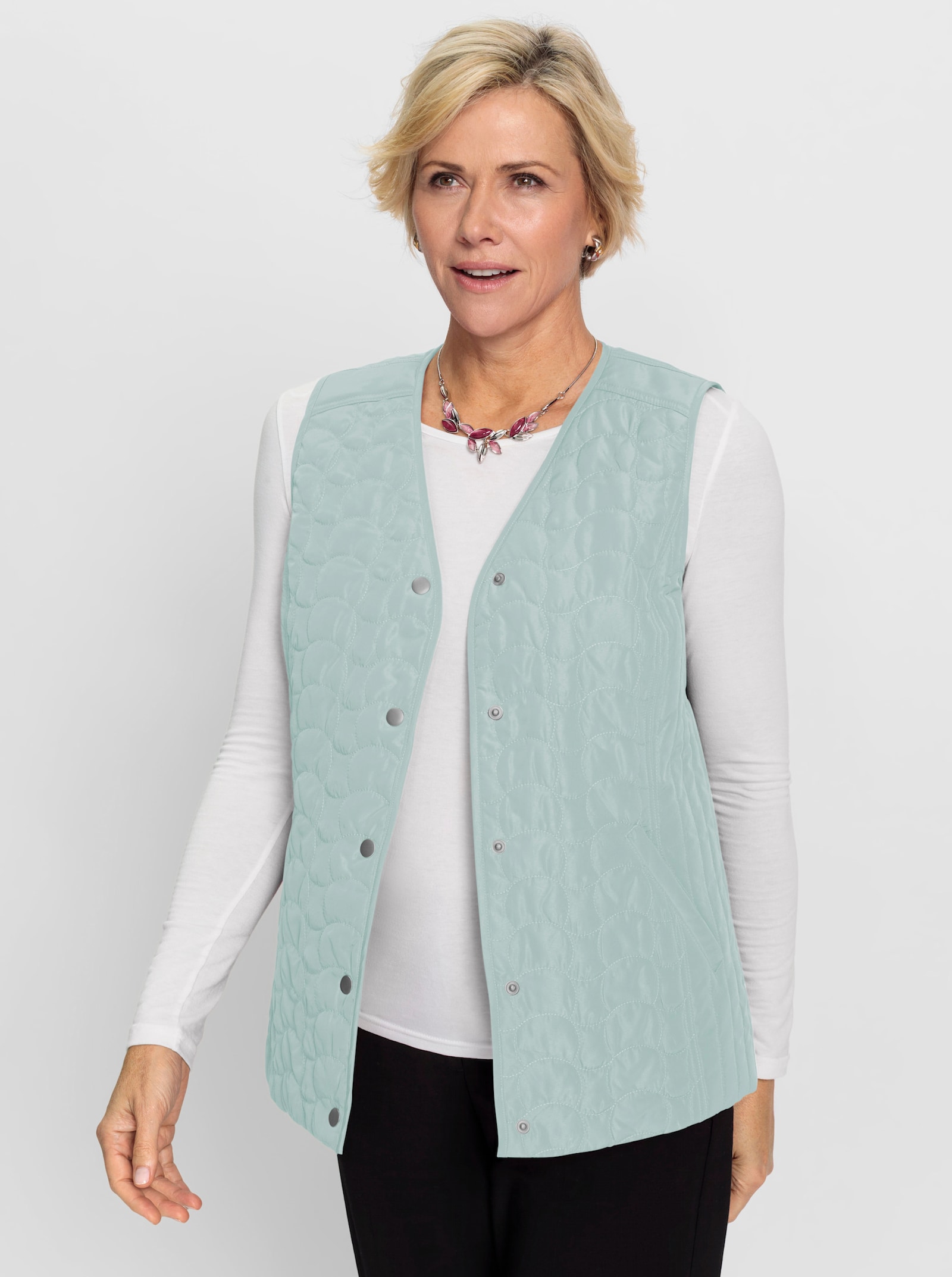 Steppweste in Microfaser-Qualität - kalkmint